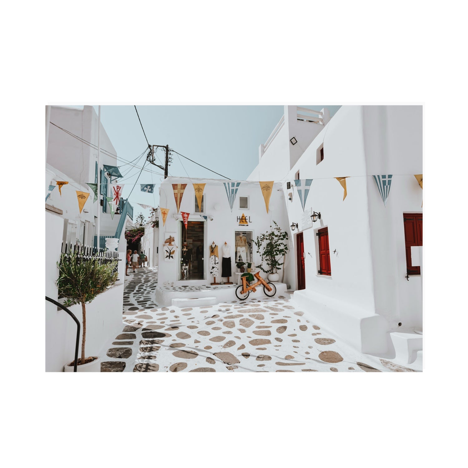 Cruising The Streets Mykonos Greek island wall art A0 unframed fine art canvas