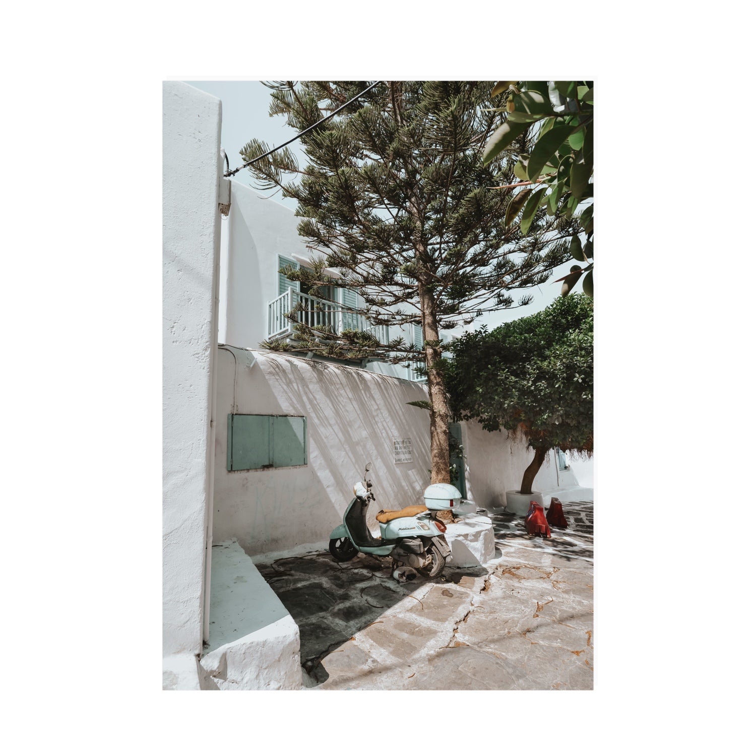 The Getaway Mykonos Mediterranean Greek island art print A0 unframed fine art canvas