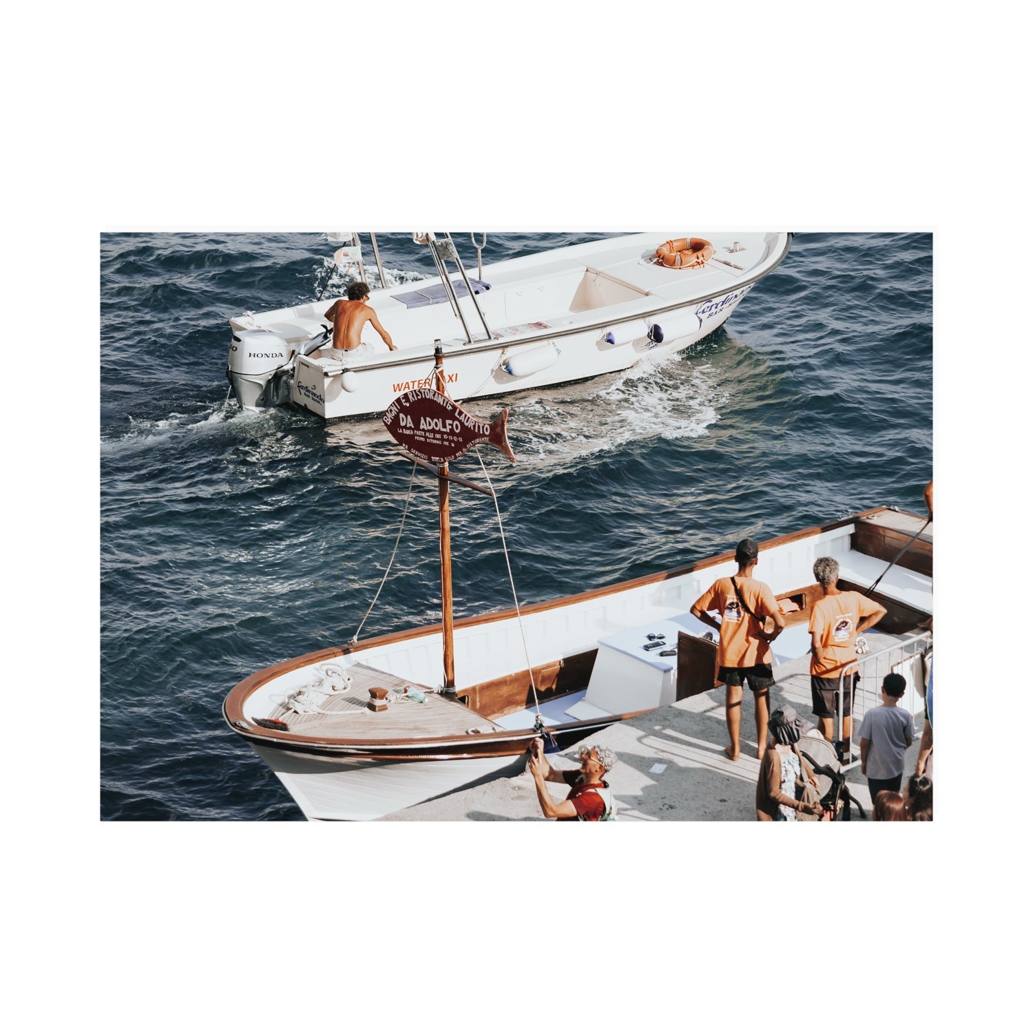 Water Taxi Positano wall art A0 unframed fine art canvas