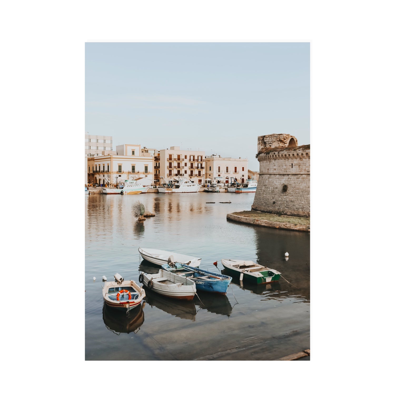 Gallipoli Harbour Puglia coastal wall art A0 unframed fine art canvas