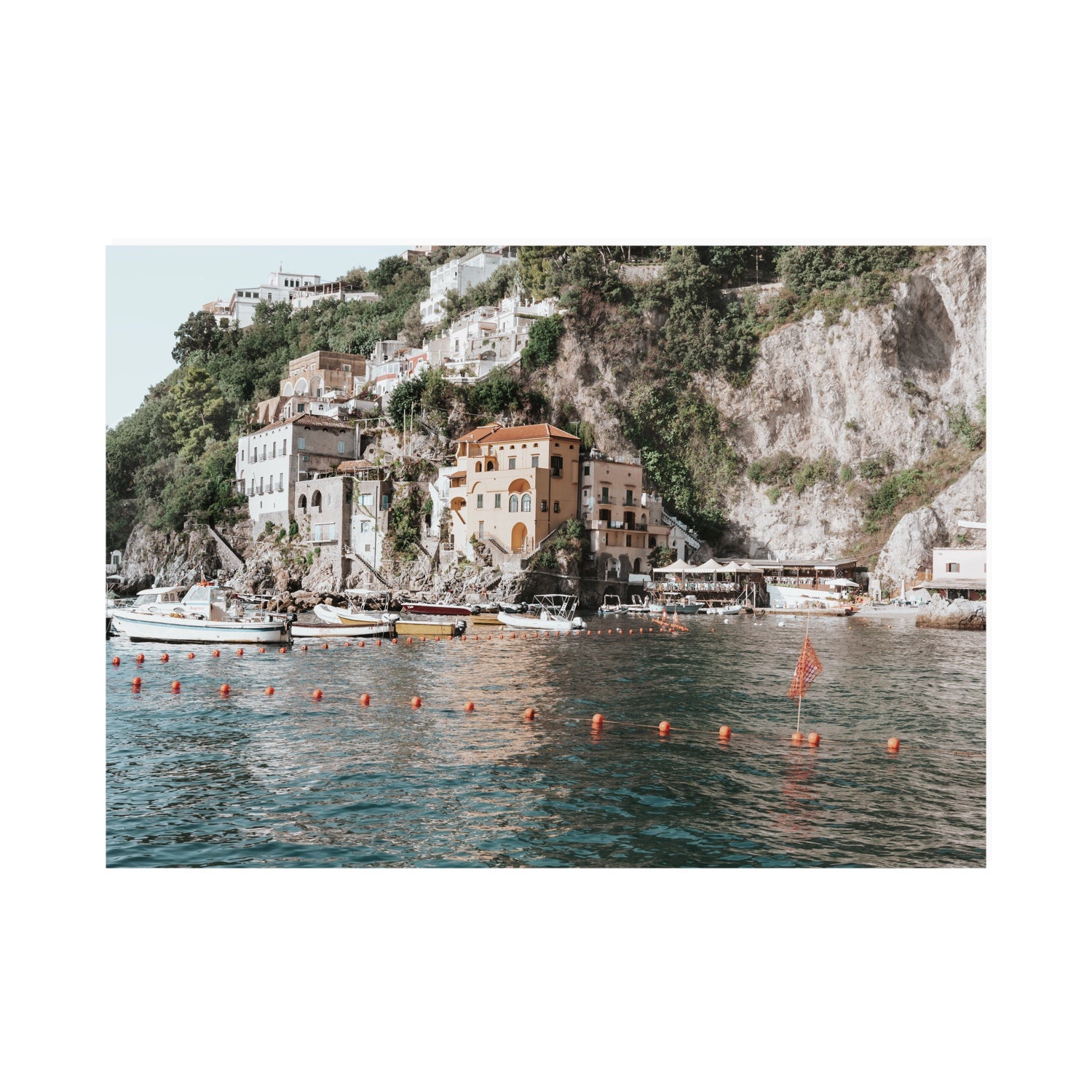 Amalfi Villas fine art print, Amalfi, Italy, coastal scenes artwork, A0 · 118.9 cm x 84.1 cm, Unframed, Fine Art Canvas
