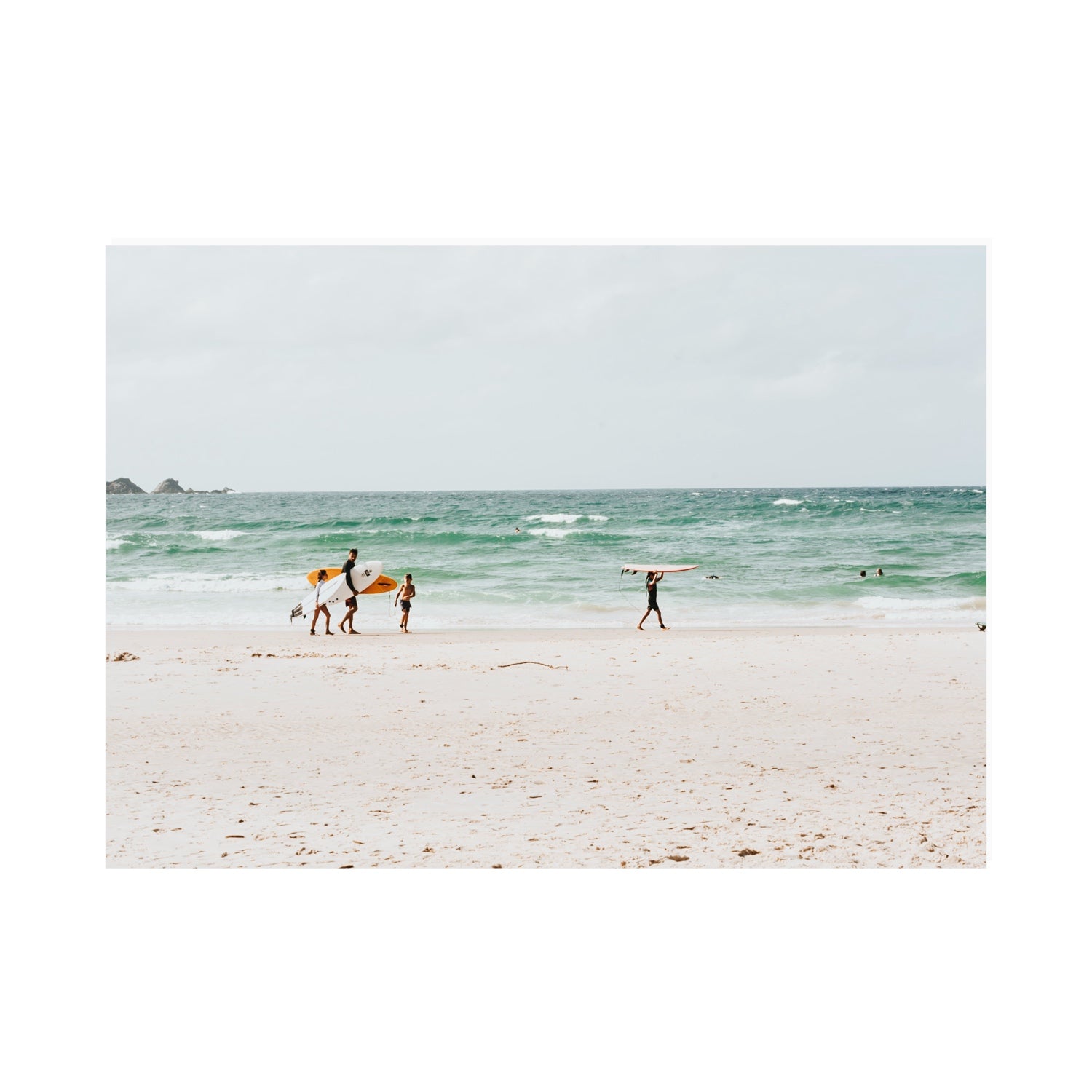 La Famiglia Byron Bay Family Surf coastal wall art A0 unframed fine art canvas