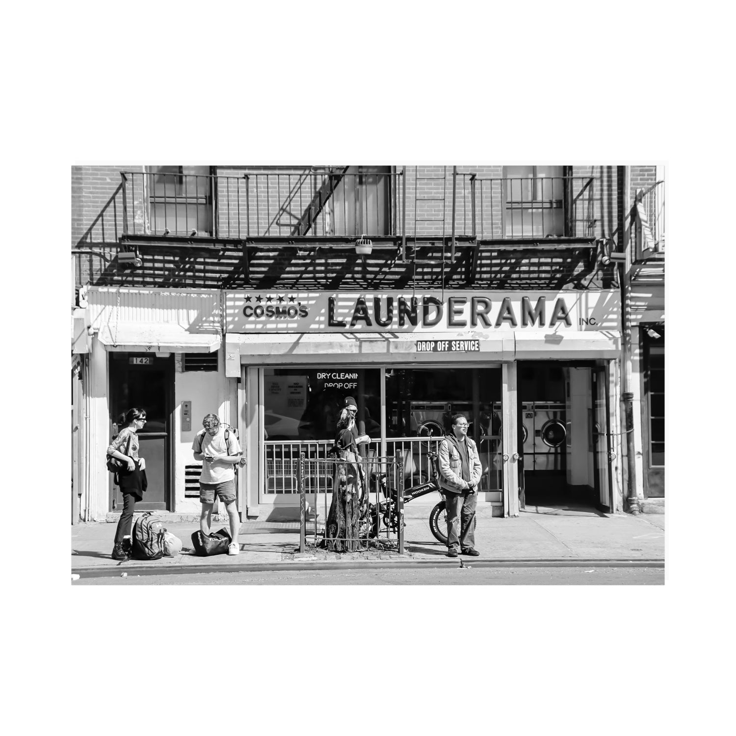 Launderama New York NYC Black & White wall art A0 unframed fine art canvas