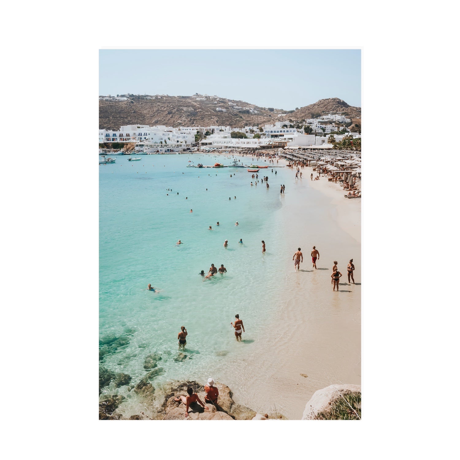 Breathe In The Salty Air Mykonos Greek island wall art A0 unframed fine art canvas