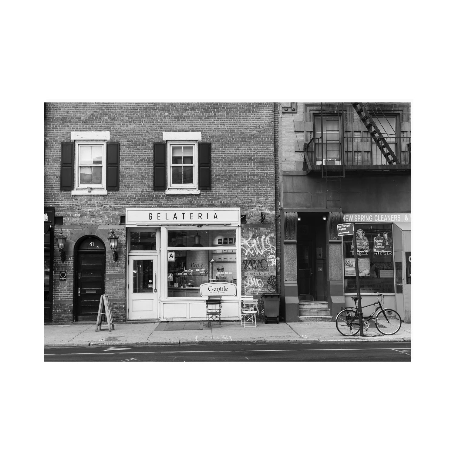 West Village Dolcezza New York NYC Black & White wall art A0 unframed fine art canvas