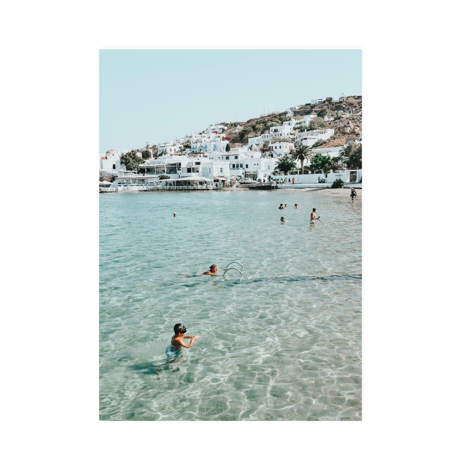 Beside The Seaside Mykonos beach Greek island wall art A0 unframed fine art canvas