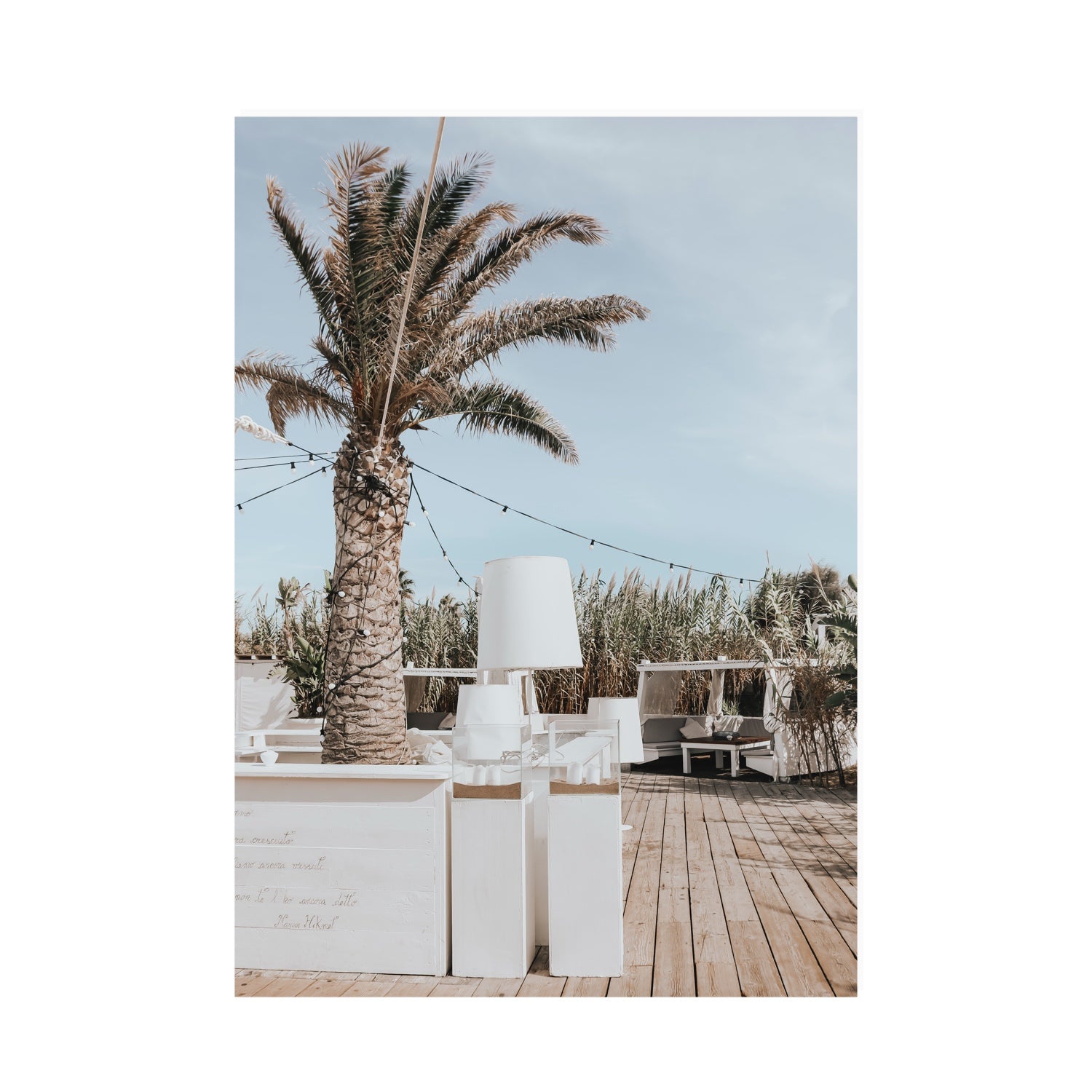 Seabreeze Palm Puglia coastal beach wall art A0 unframed fine art canvas