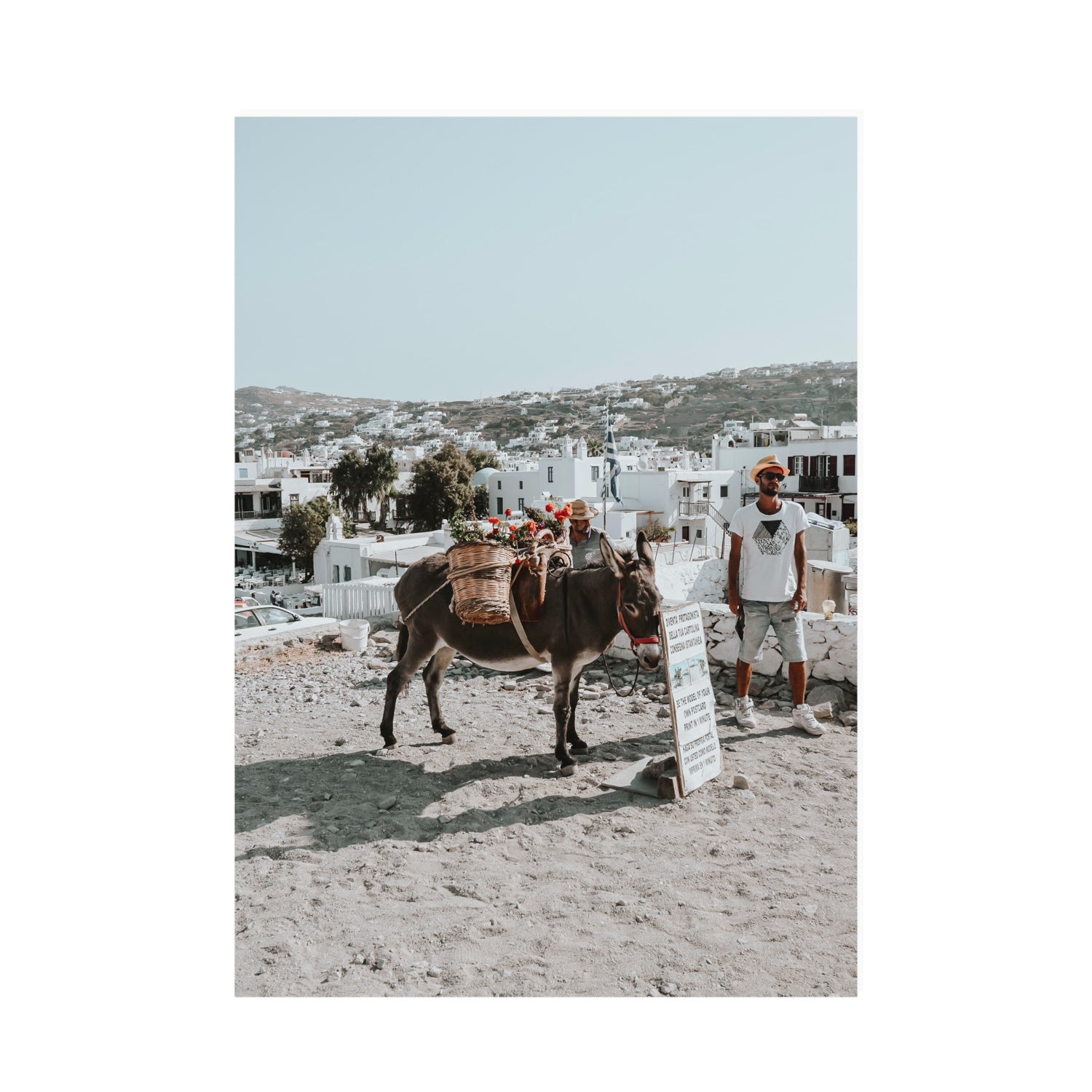Let The Journey Begin Mykonos Greek island wall art A0 unframed fine art canvas