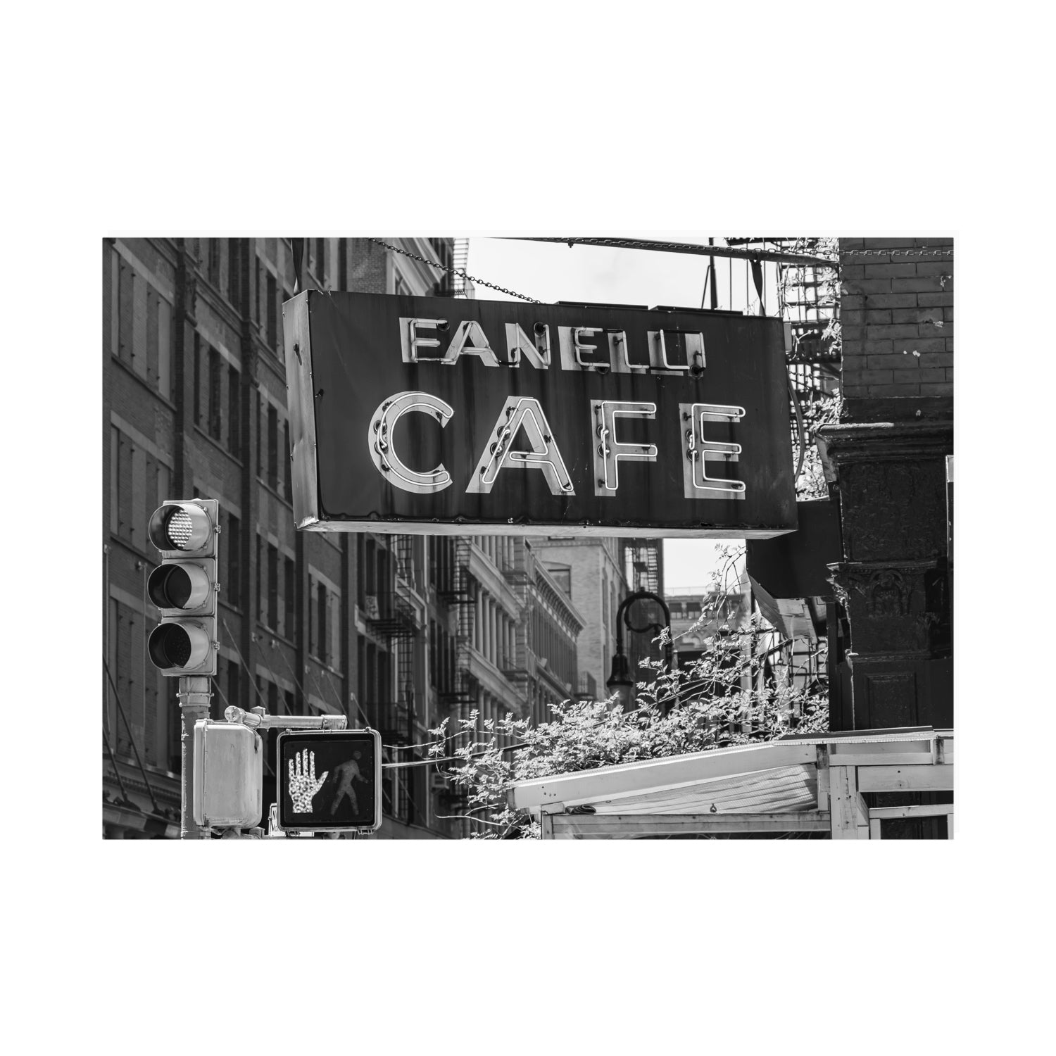 Soho Neon New York NYC Black & White wall art A0 unframed fine art canvas