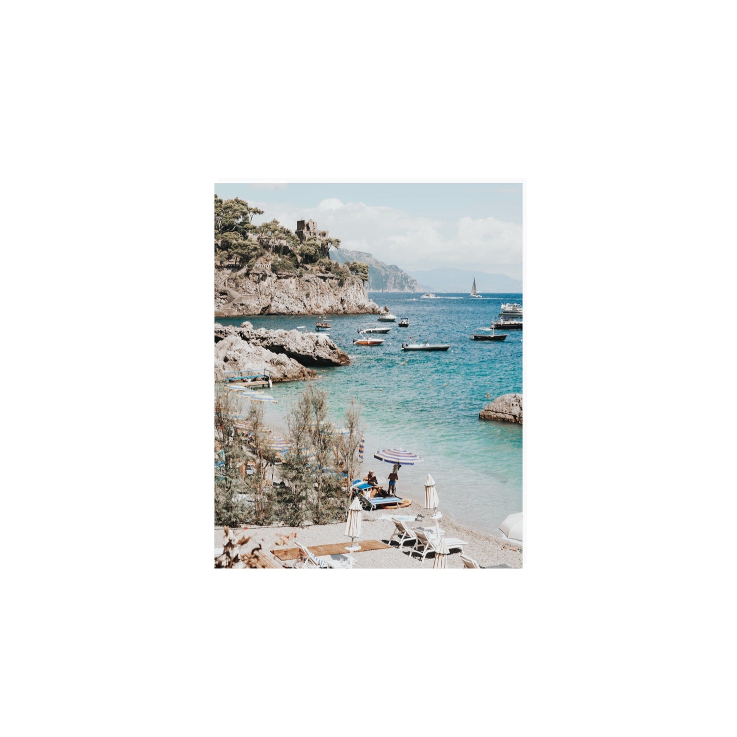 Sizzling Summer Days Amalfi coastal wall art 8 x 10 in unframed fine art canvas