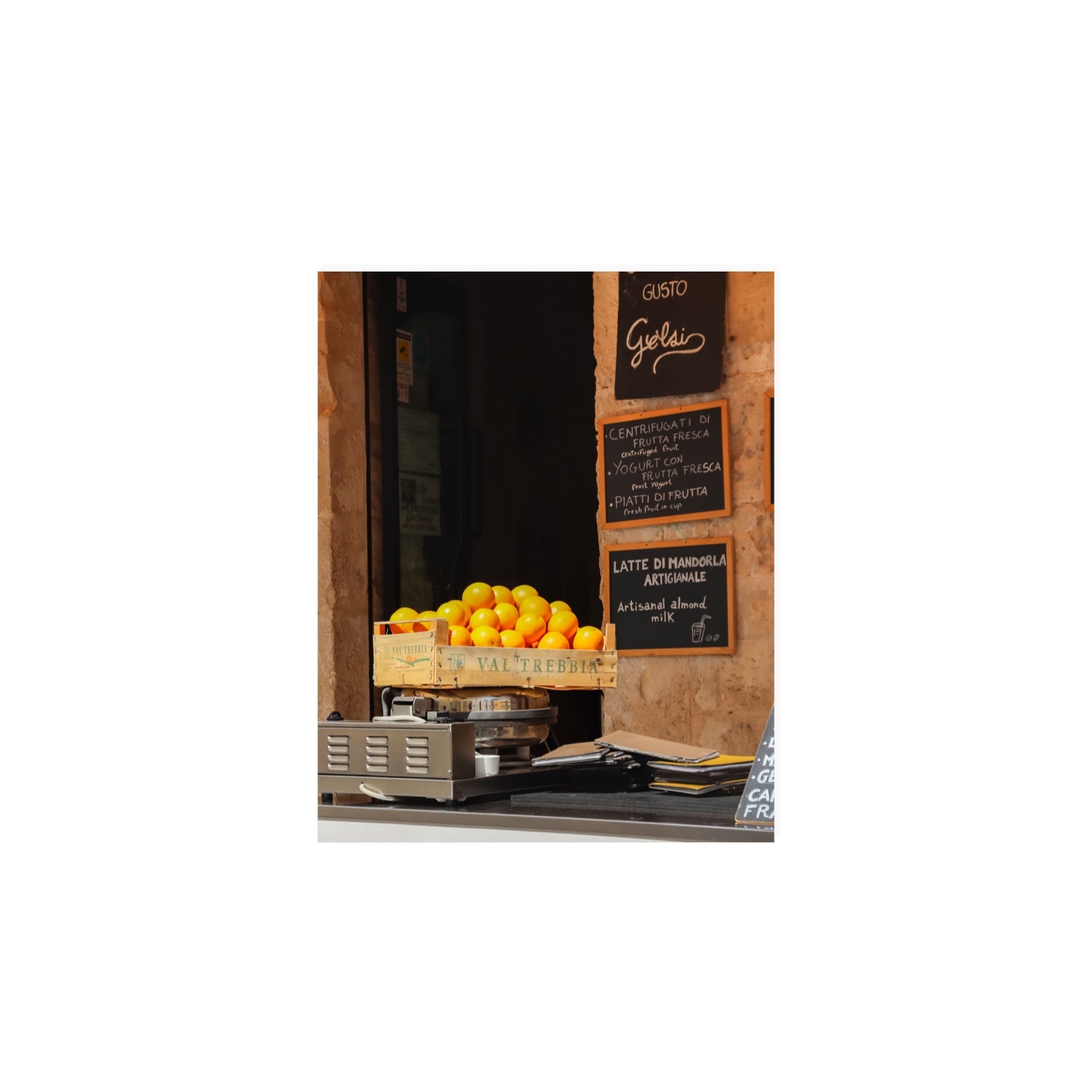 Luminous Citrus Puglia Ostuni Italian wall art 8 x 10 in unframed fine art canvas