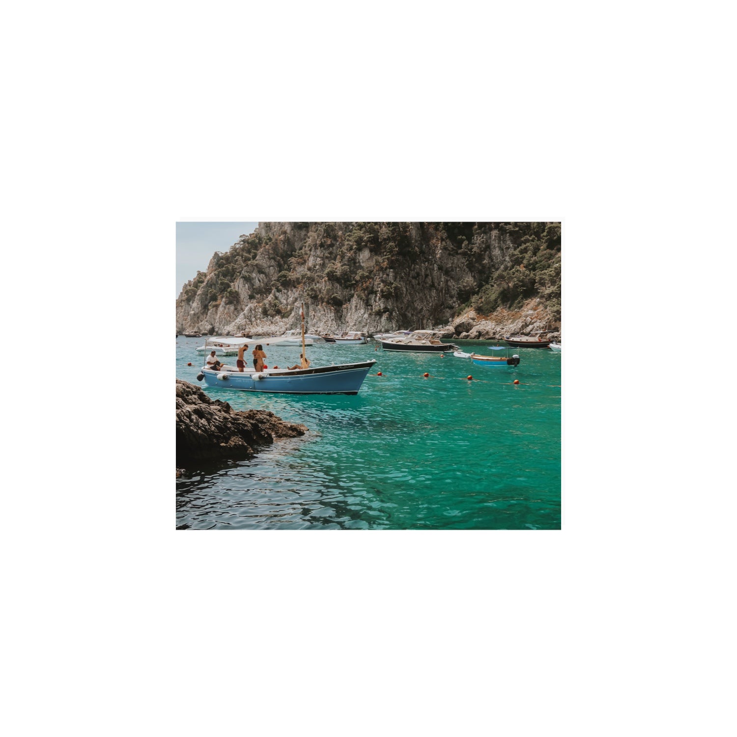 Cozy Cove Capri coastal Mediterranean wall art 8 x 10 in unframed fine art canvas