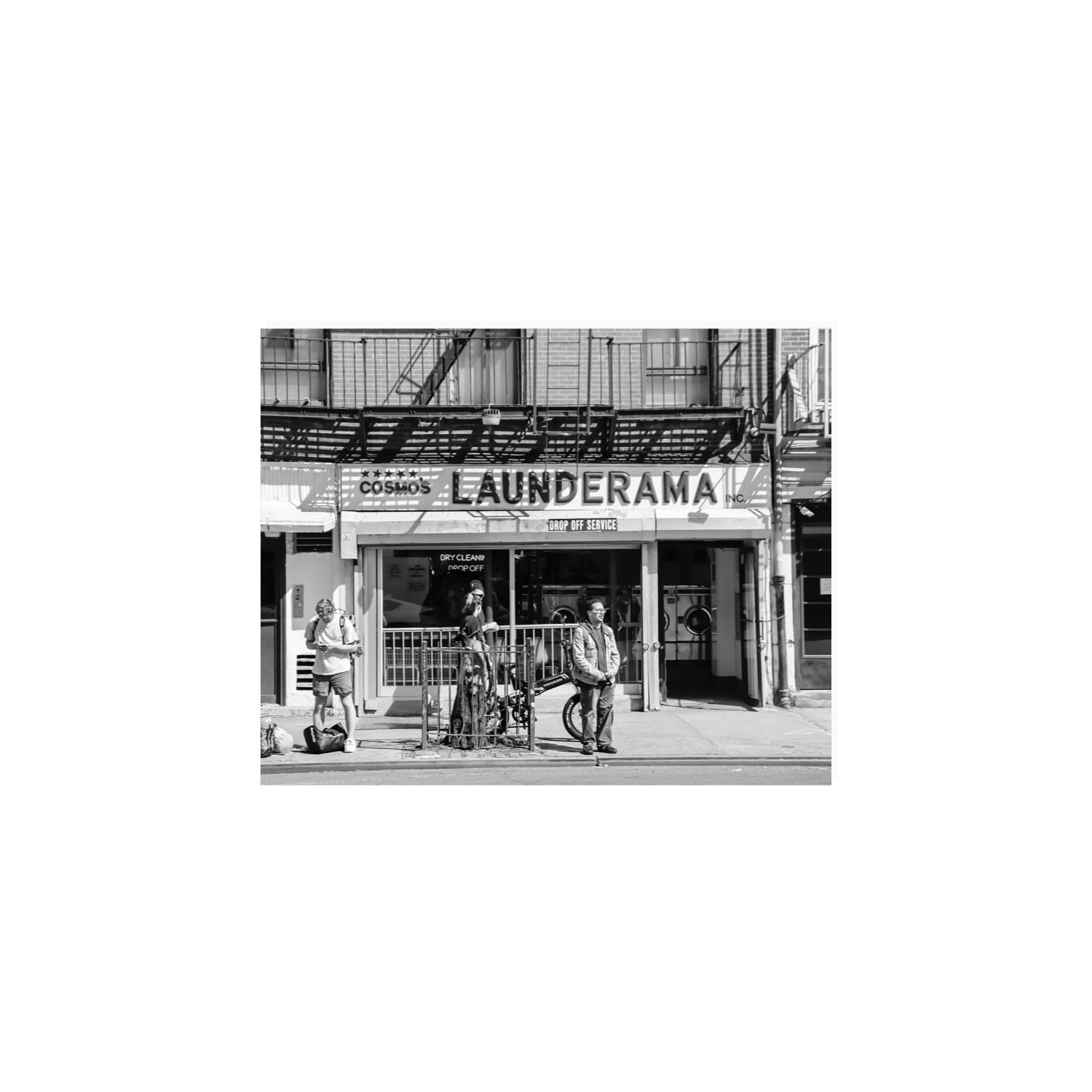 Launderama New York NYC Black & White wall art 8 x 10 in unframed fine art canvas