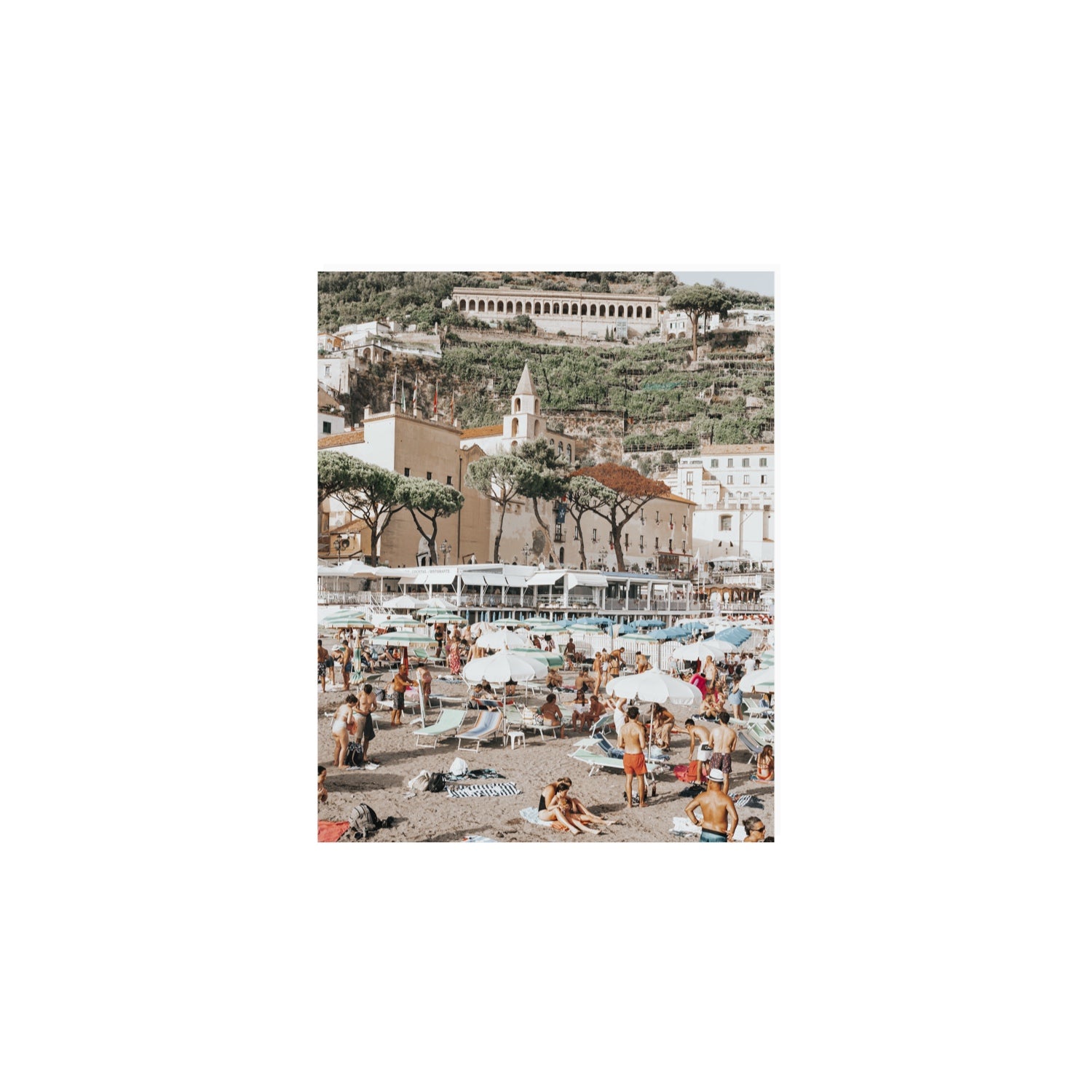 Festa In Spiaggia Amalfi coastal wall art 8 x 10 in unframed fine art canvas