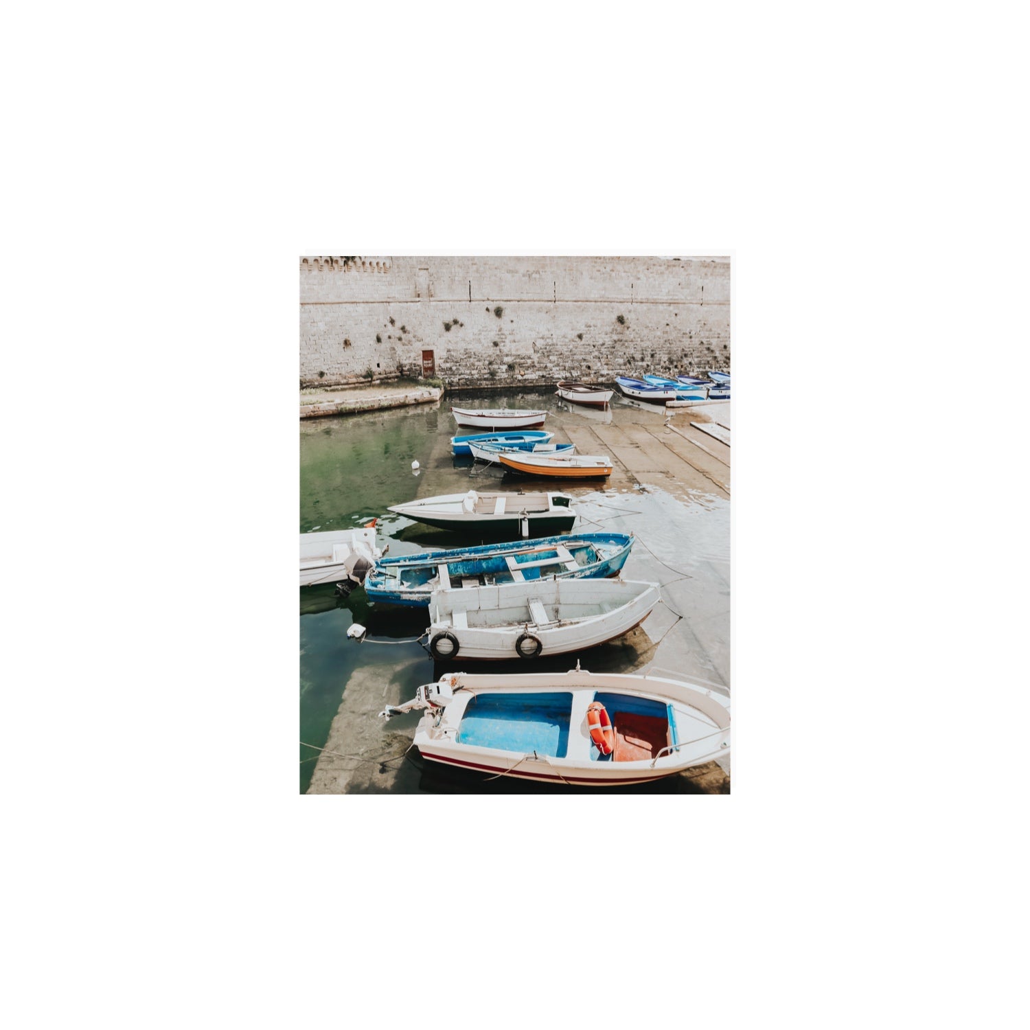 Harbour Palette Puglia coastal photography wall art 8 x 10 in unframed fine art canvas