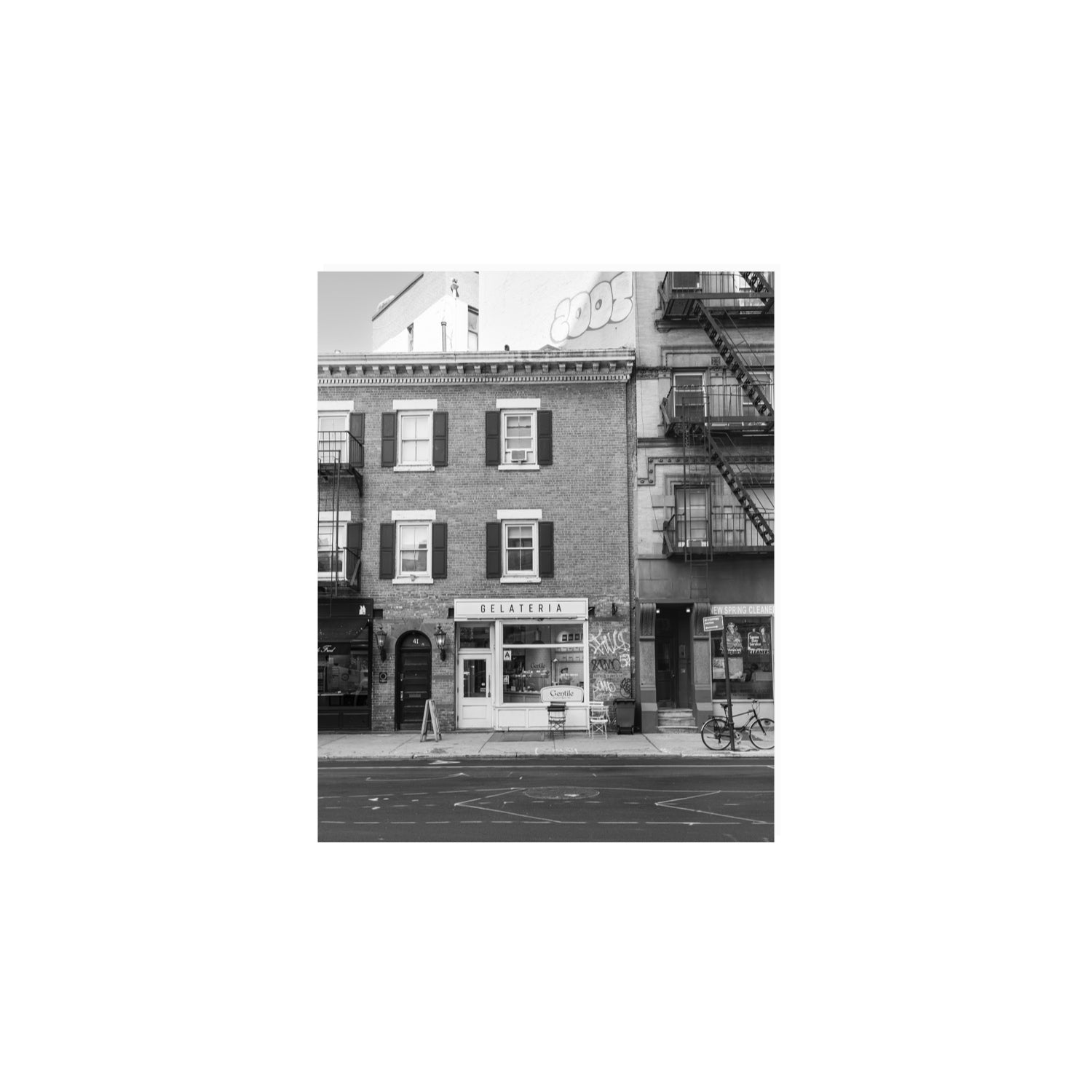 Gelateria New York NYC Black & White wall art 8 x 10 in unframed fine art canvas