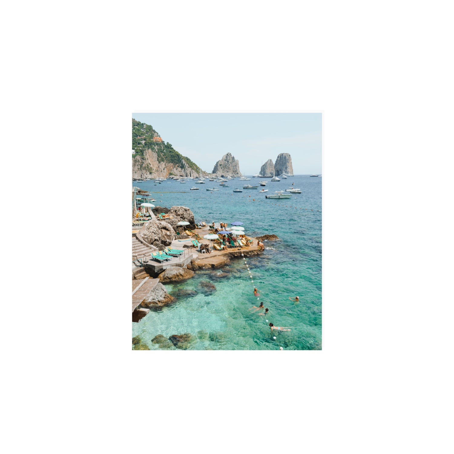 Summertime Blues Capri Mediterranean wall art 8 x 10 in unframed fine art canvas