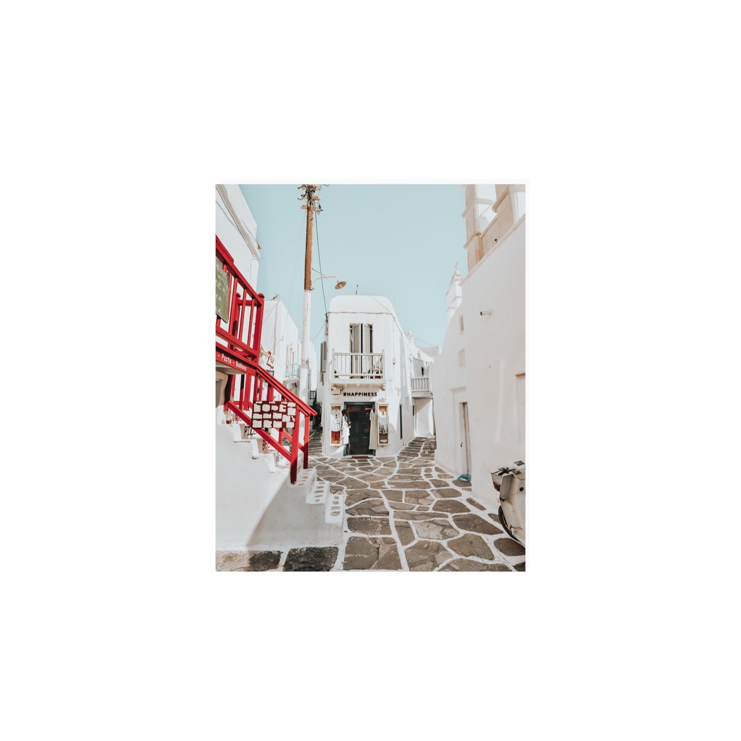 Happiness Mykonos Greek island wall art 8 x 10 in unframed fine art canvas