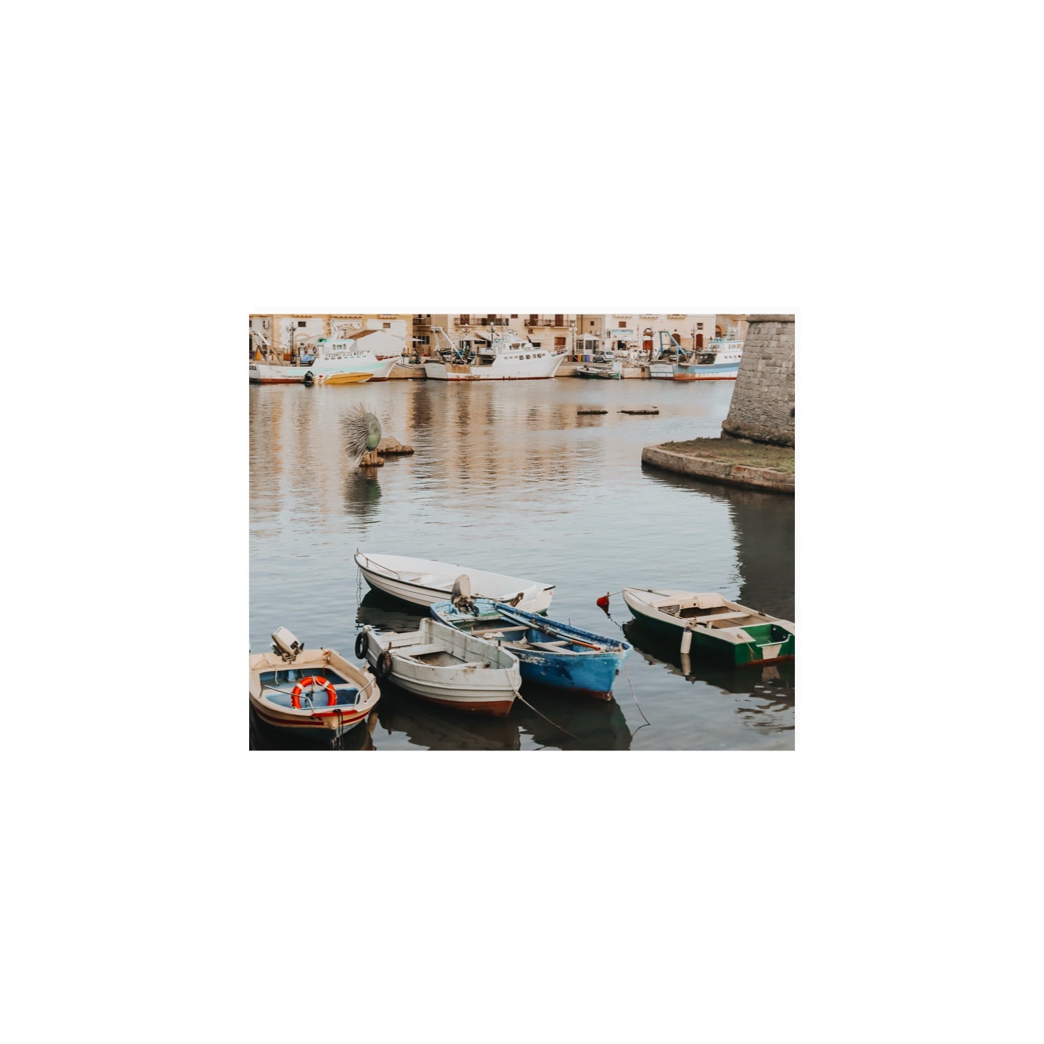 Cinque Barche Puglia Gallipoli Italian art print 8 x 10 in unframed fine art canvas