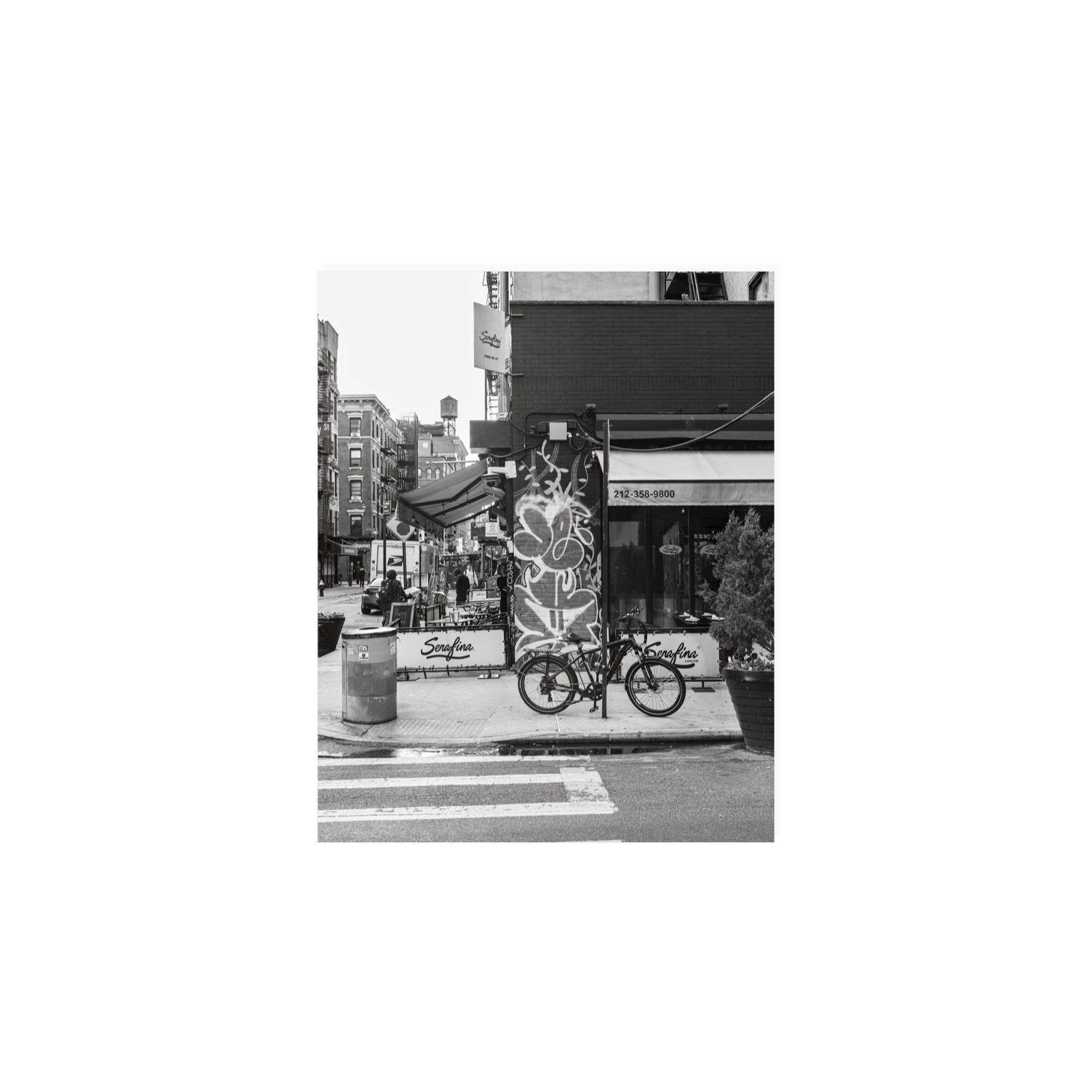 Cafe Canvas New York NYC Black & White wall art 8 x 10 in unframed fine art canvas view 2