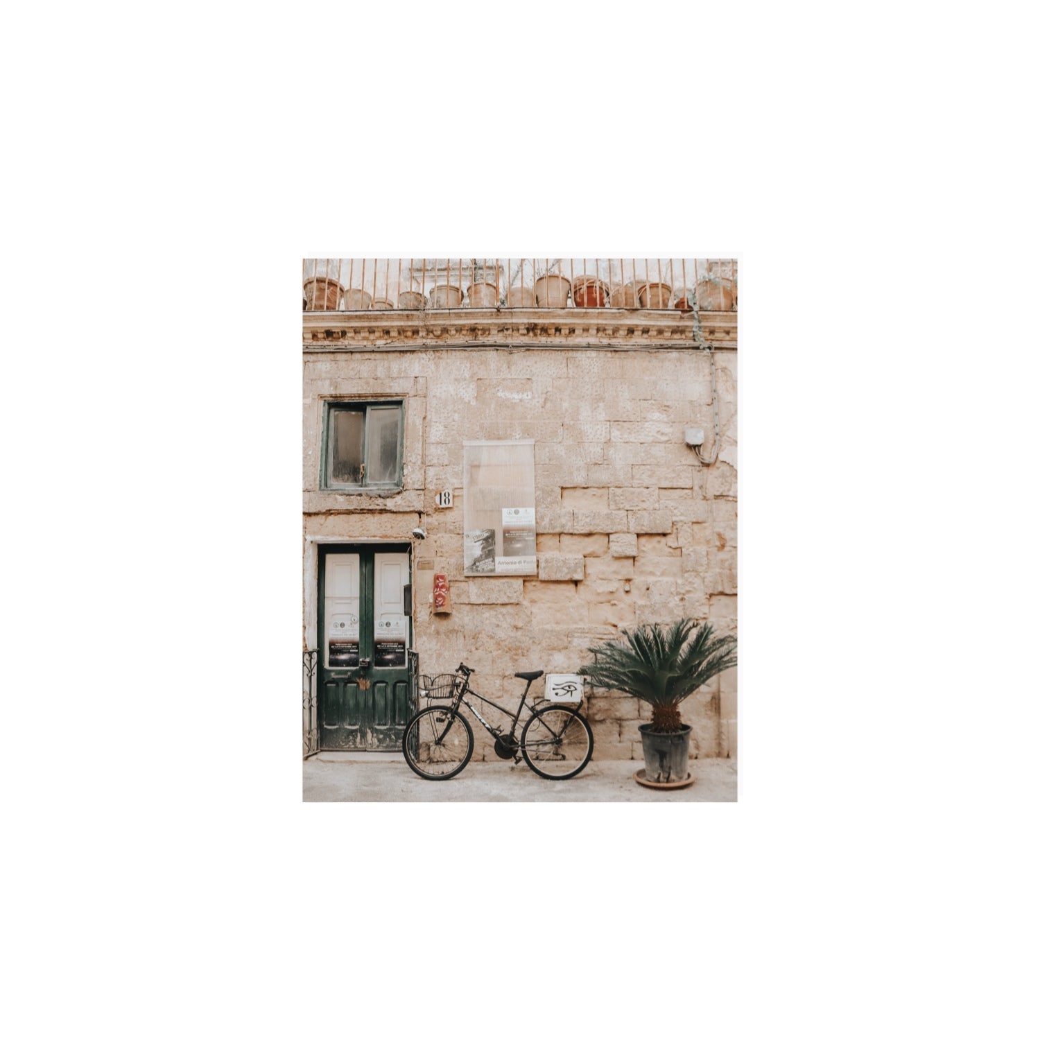 Golden Facades Puglia Lecce Italian wall art 8 x 10 in unframed fine art canvas