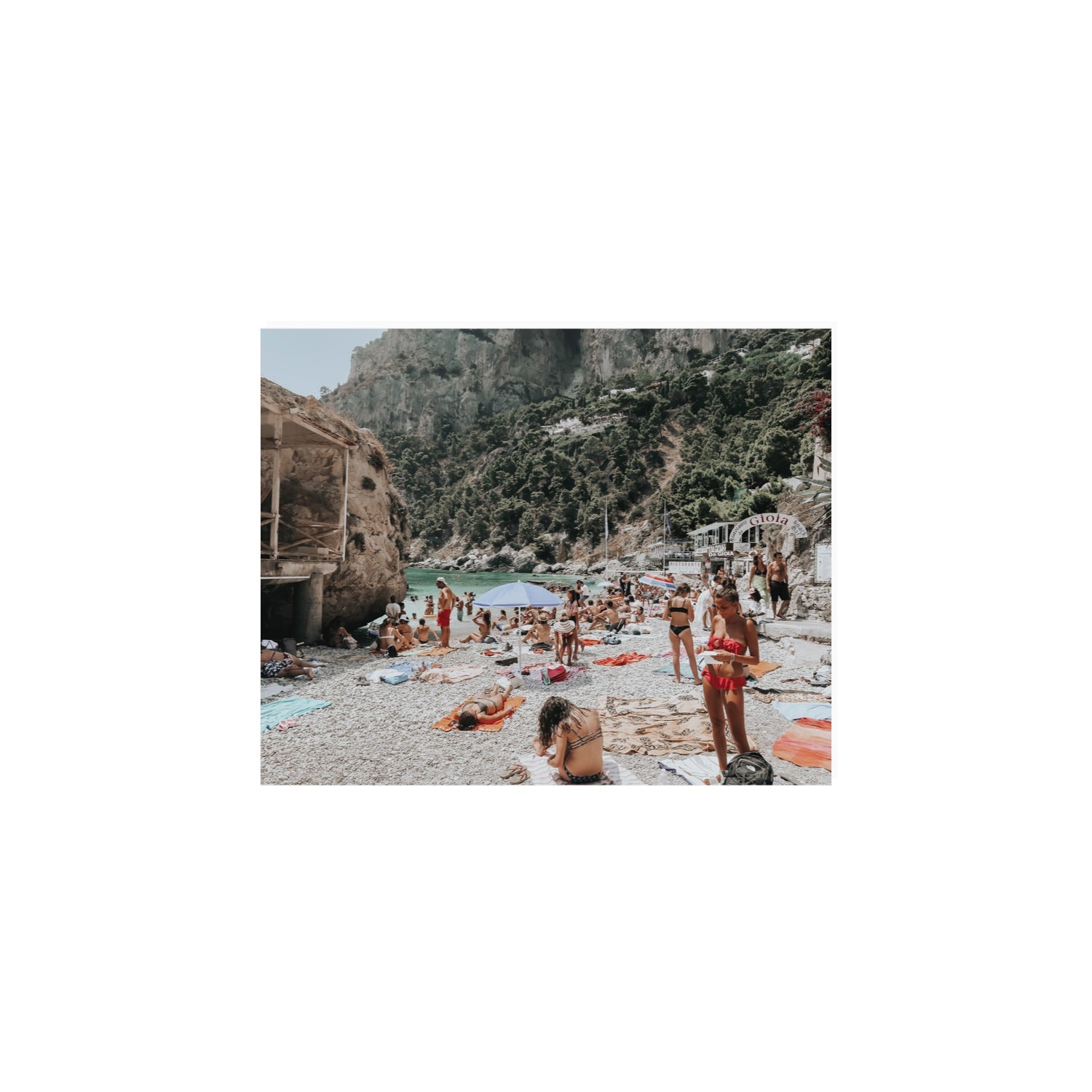 Spiaggia Da Gioia Capri beach coastal wall art 8 x 10 in unframed fine art canvas