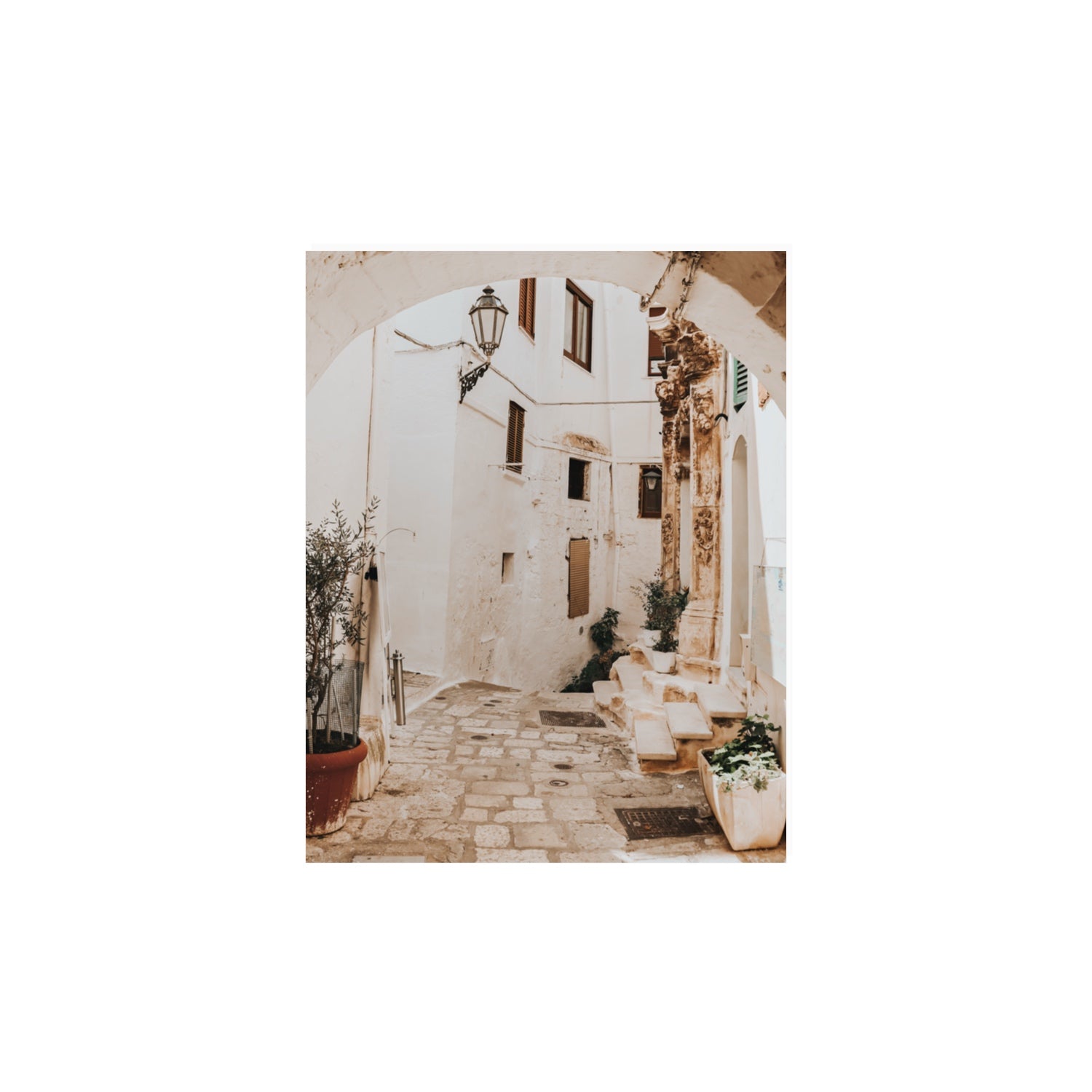 Pathway Wander Puglia Ostuni wall art 11 x 14 in unframed fine art canvas