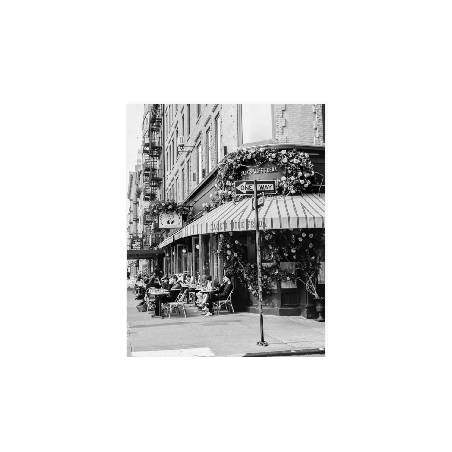 Freda's Feast New York NYC Black & White wall art 11 x 14 in unframed fine art canvas
