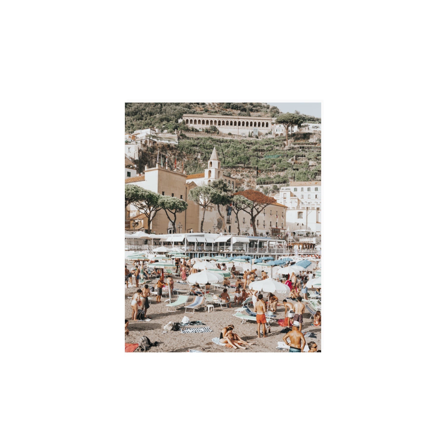 Festa In Spiaggia Amalfi coastal wall art 11 x 14 in unframed fine art canvas