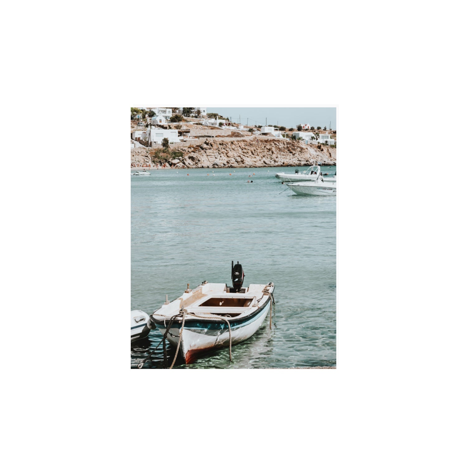 Classic Wheels Mykonos Greek island wall art 11 x 14 in unframed fine art canvas