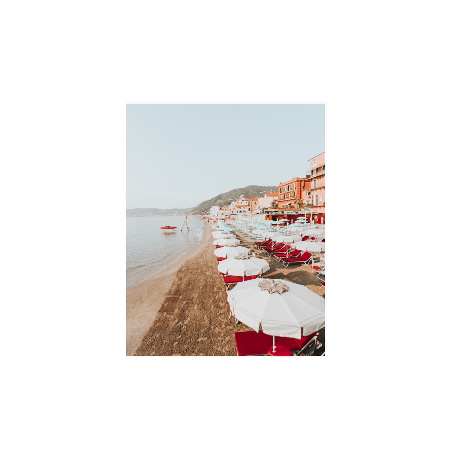 Italian Riviera fine art print, Alassio, Italy, coastal scenes artwork, 11 x 14 in, Unframed, Fine Art Canvas