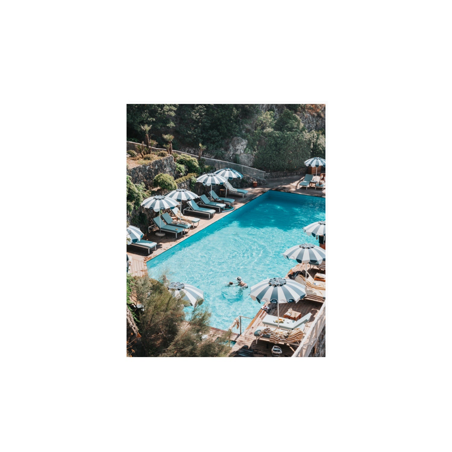 Poolside Paradise fine art print, Ischia, Italy, 11 x 14 in, Unframed, Fine Art Canvas