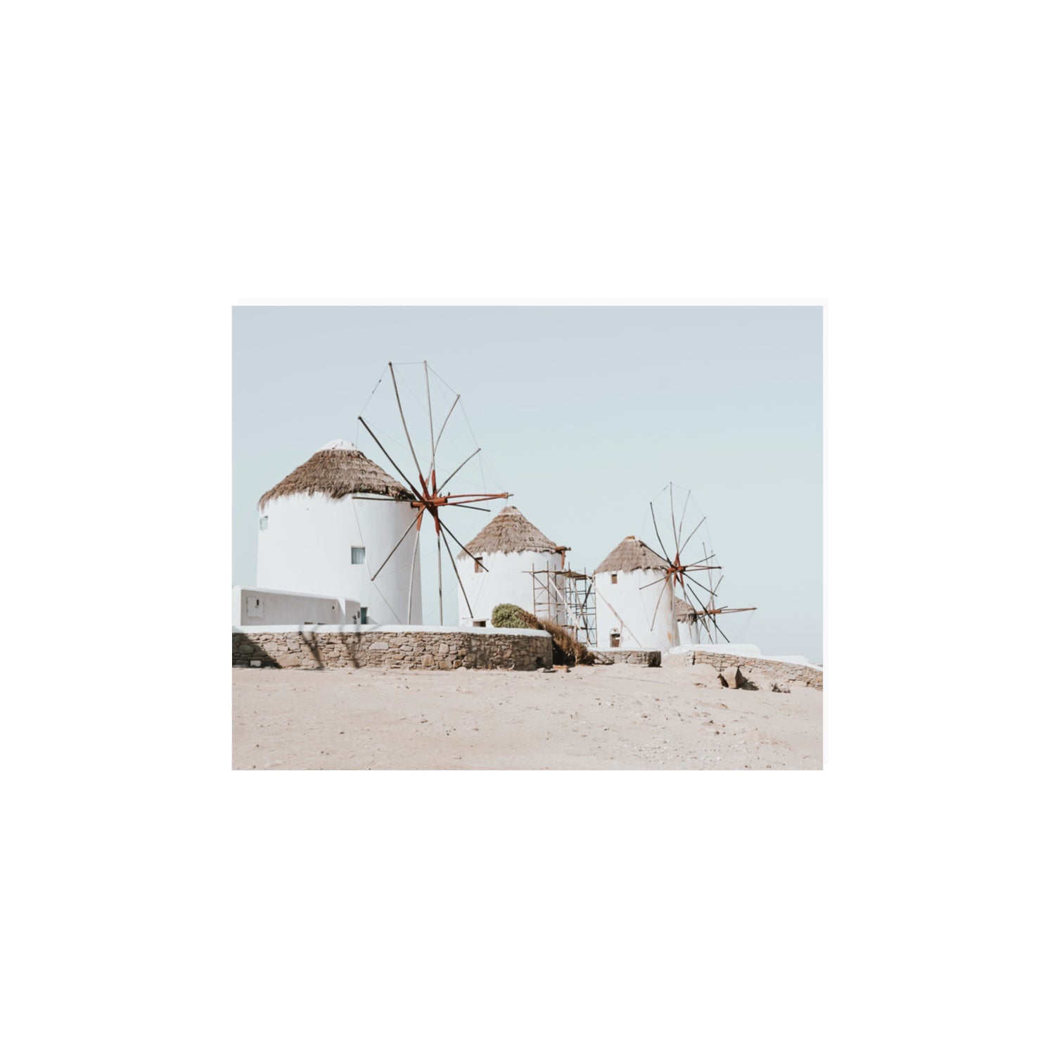 Rustic Icons Mykonos Greek island wall art 11 x 14 in unframed fine art canvas