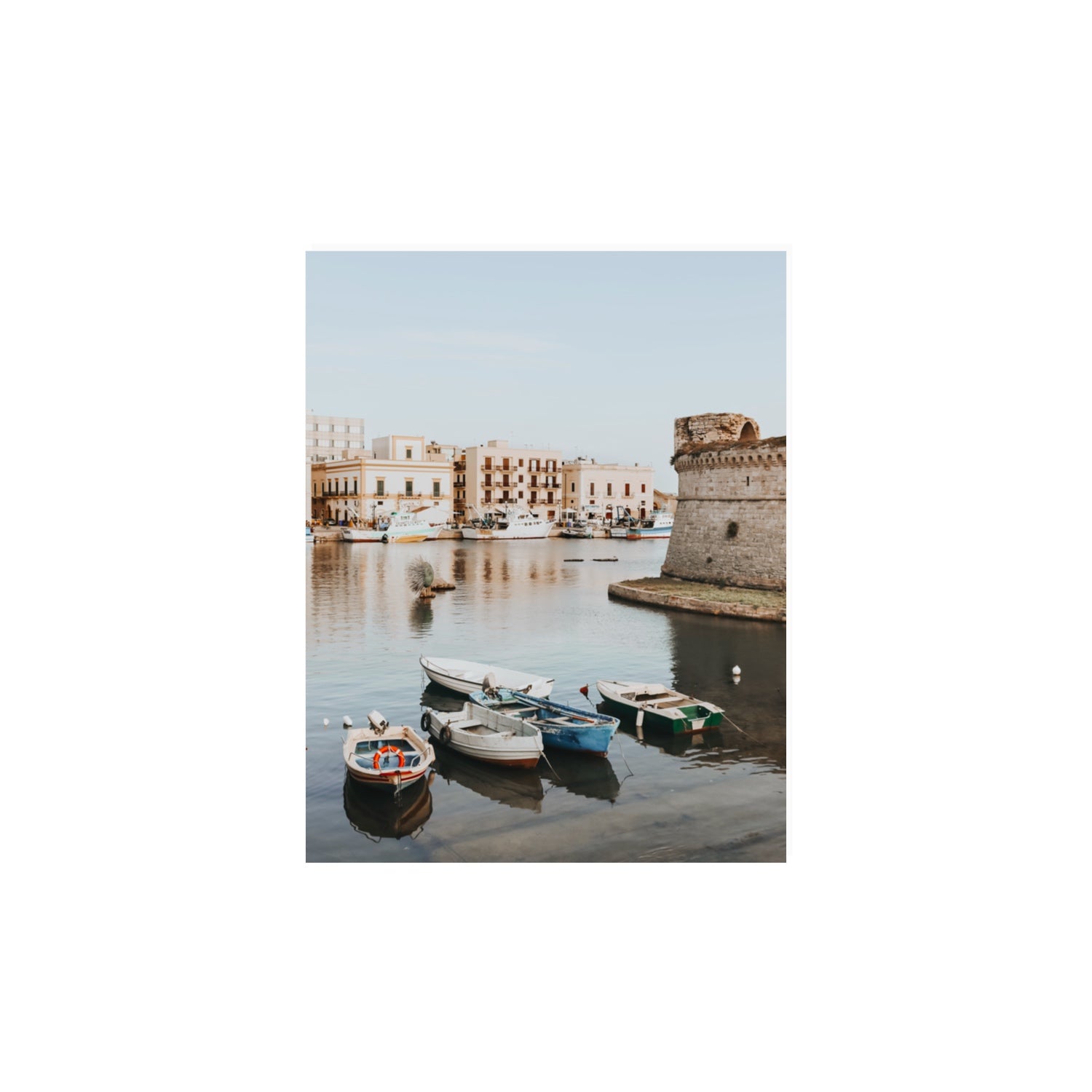 Gallipoli Harbour Puglia coastal wall art 11 x 14 in unframed fine art canvas