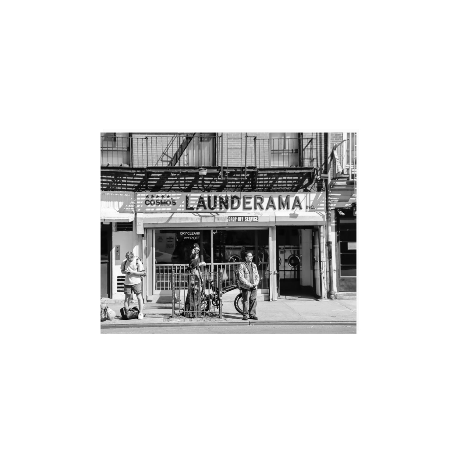Launderama New York NYC Black & White wall art 11 x 14 in unframed fine art canvas