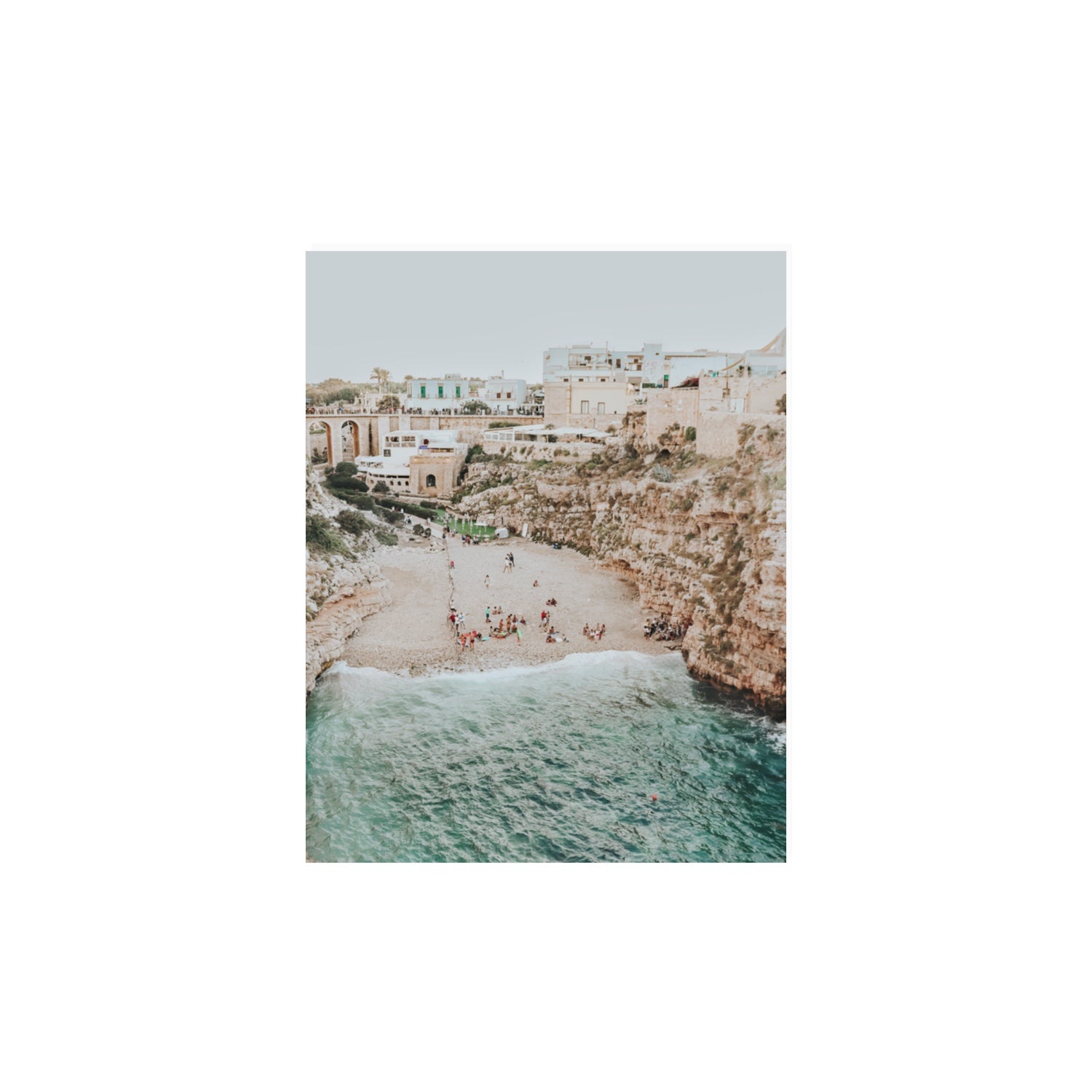 Polignano Vista Puglia coastal Italian beach fine art print 11 x 14 in unframed fine art canvas