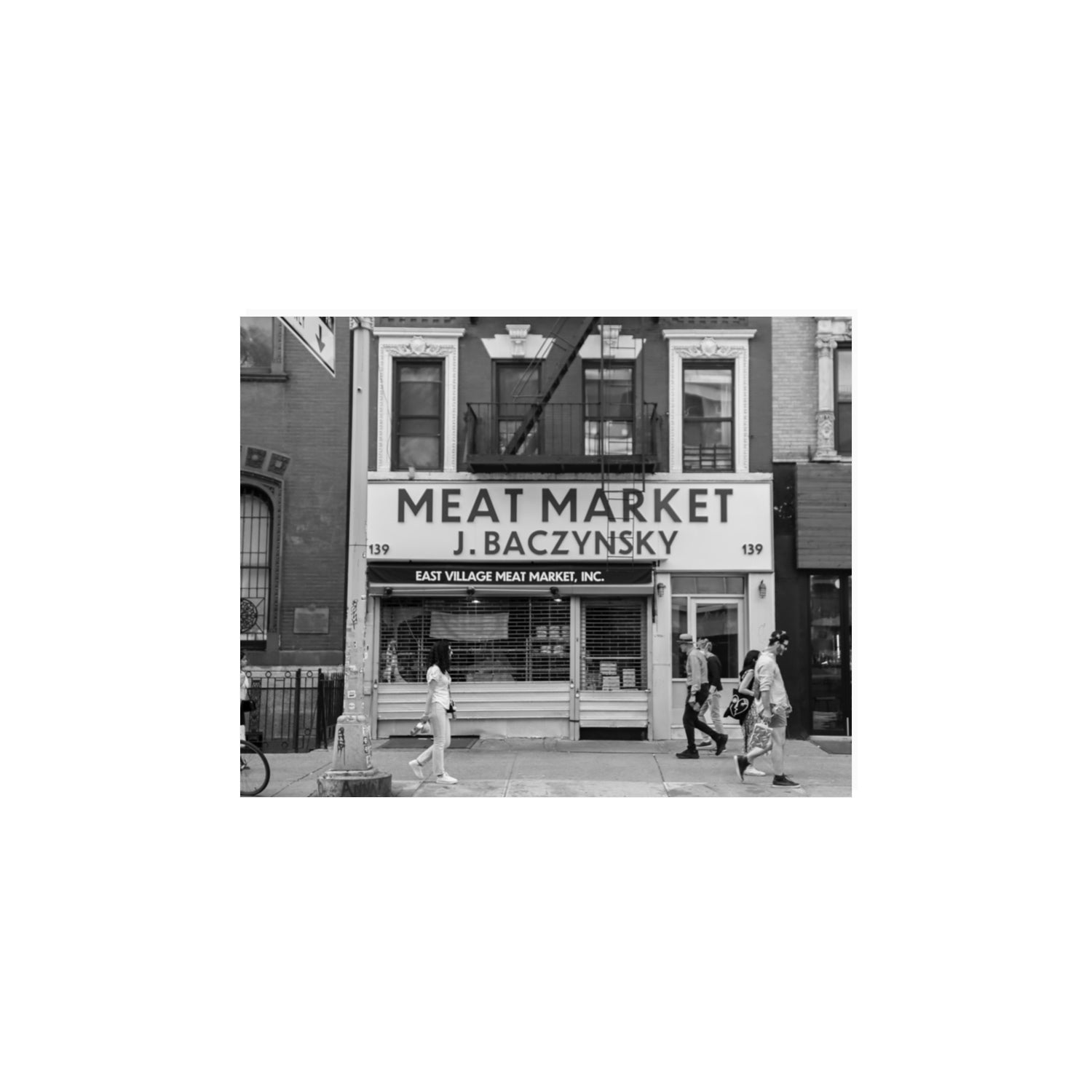 Meat District New York NYC Black & White wall art 11 x 14 in unframed fine art canvas