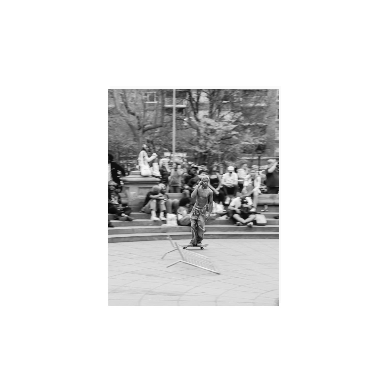 Skate Park Serenade New York NYC Black & White wall art 11 x 14 in unframed fine art canvas