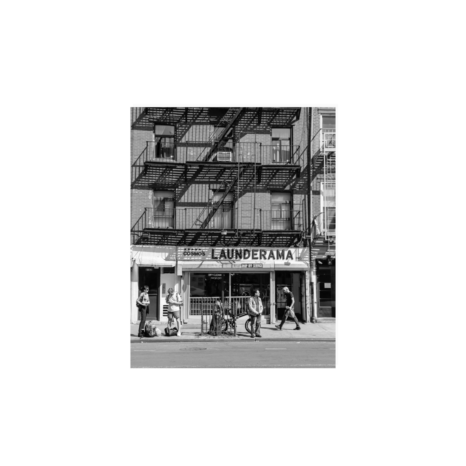 Bus Stop New York NYC Black & White wall art 11 x 14 in unframed fine art canvas