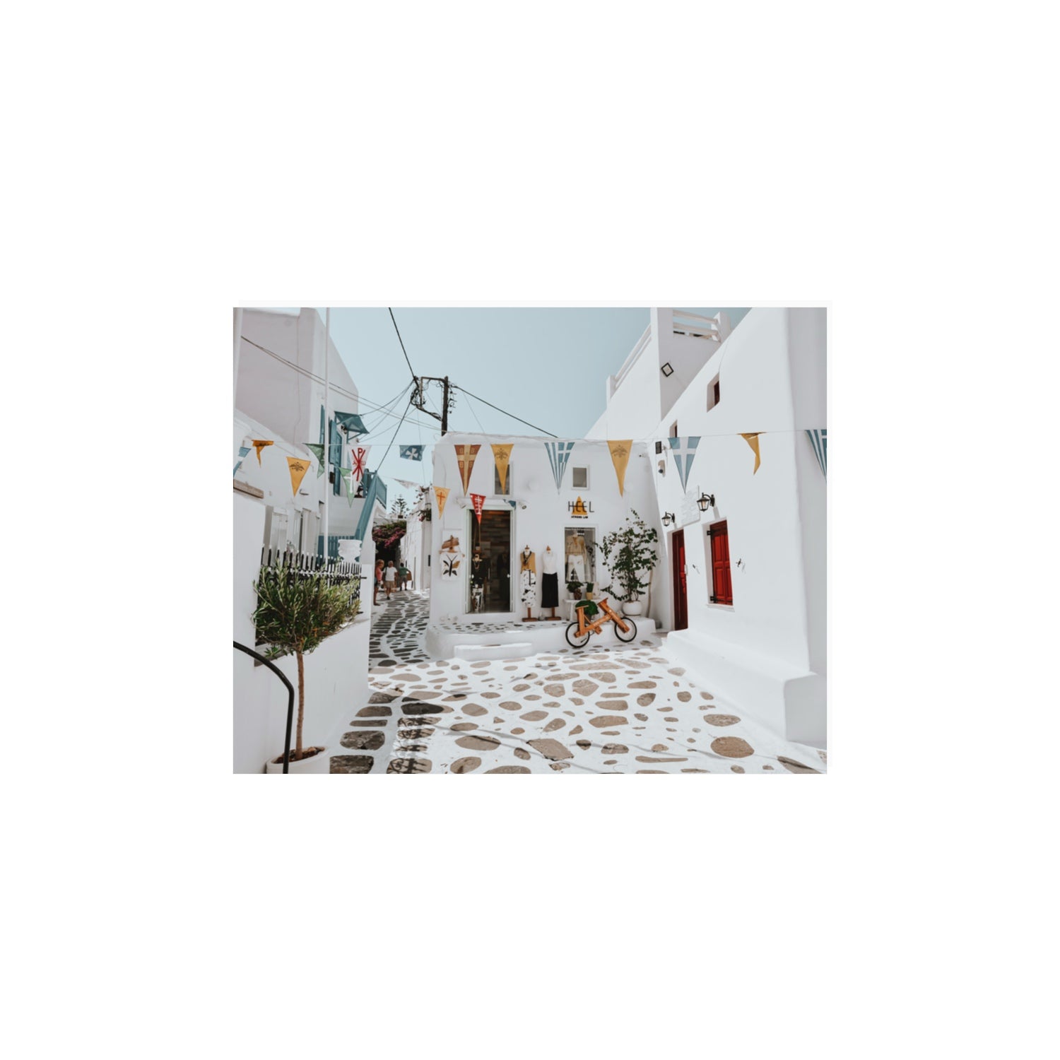 Cruising The Streets Mykonos Greek island wall art 11 x 14 in unframed fine art canvas