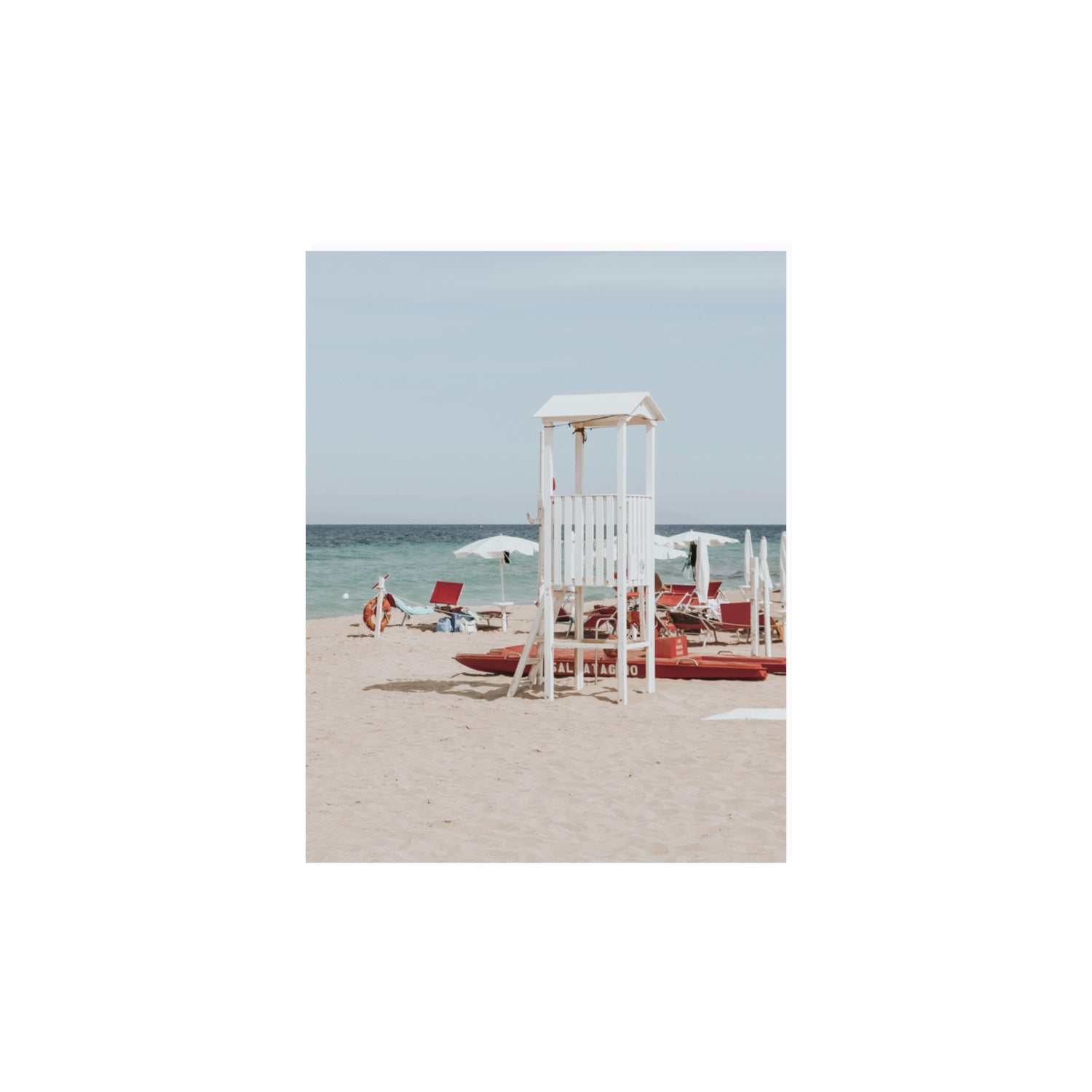 Barefoot Bliss Puglia beach Italian coastal decor wall art 11 x 14 in unframed fine art canvas