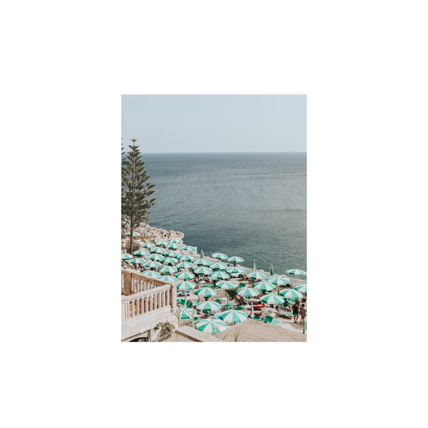 Sun-drenched Stripes Puglia beach coastal wall art 12 x 16 in unframed fine art canvas