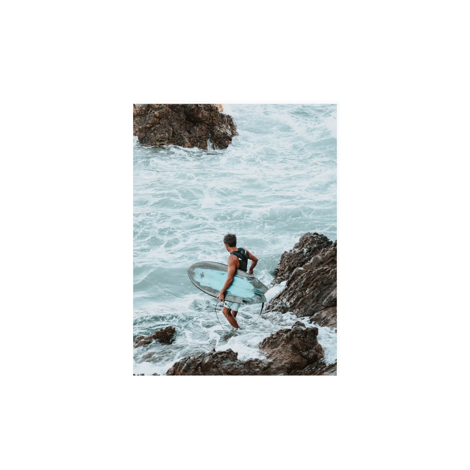 Into The Soup Byron Bay Surf coastal wall art 12 x 16 in unframed fine art canvas