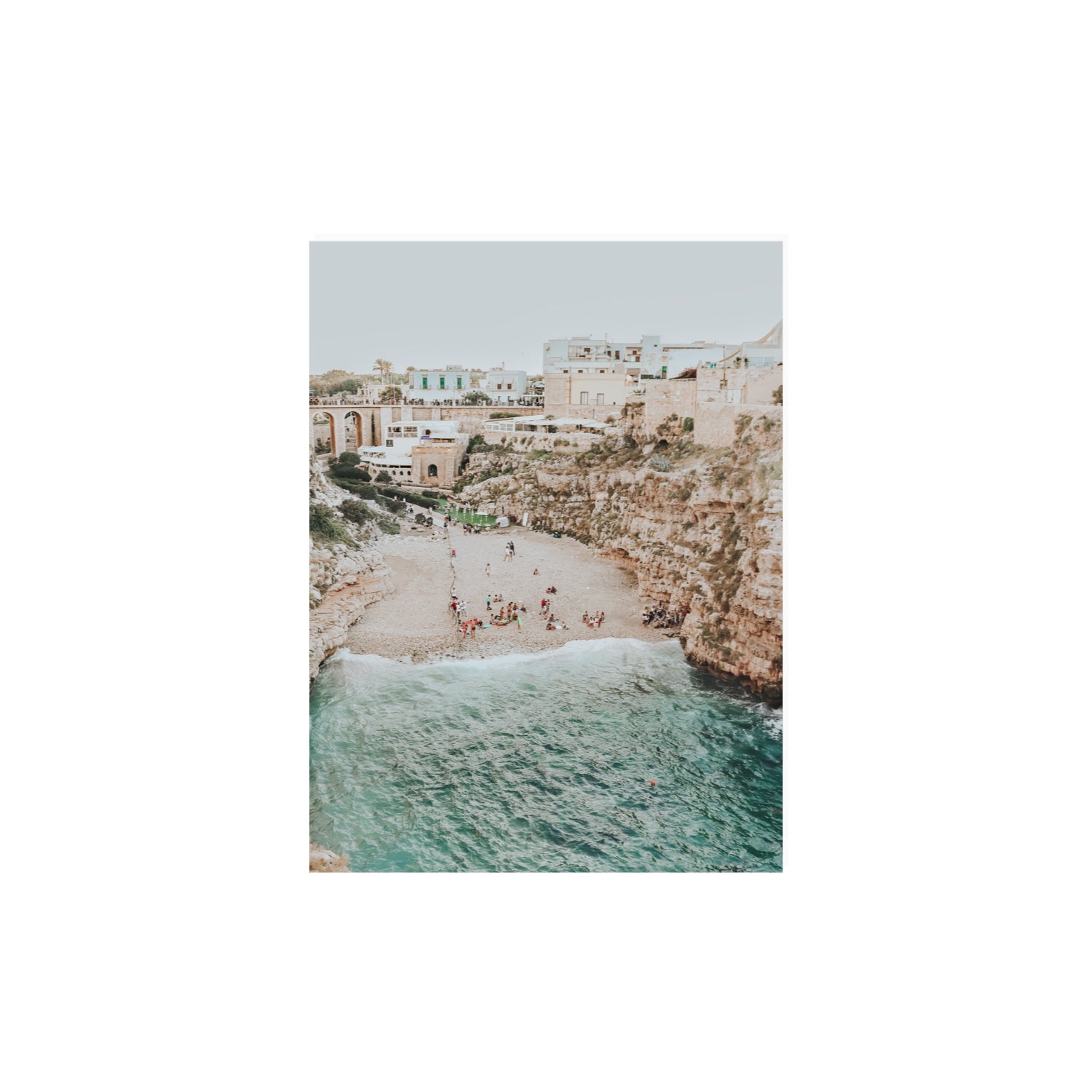 Polignano Vista Puglia coastal Italian beach fine art print 12 x 16 in unframed fine art canvas