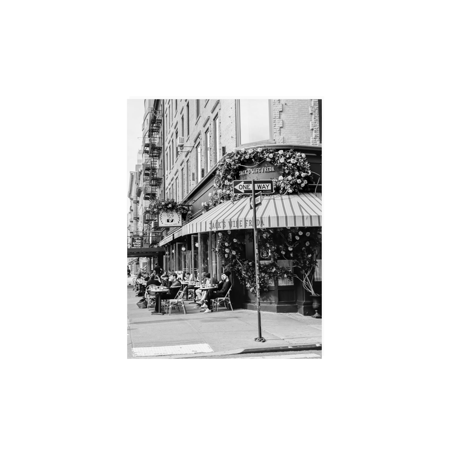 Freda's Feast New York NYC Black & White wall art 12 x 16 in unframed fine art canvas
