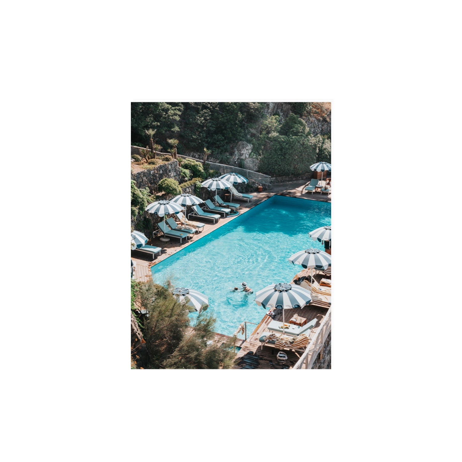 Poolside Paradise fine art print, Ischia, Italy, 12 x 16 in, Unframed, Fine Art Canvas