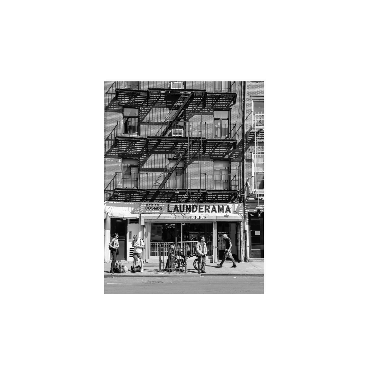 Bus Stop New York NYC Black & White wall art 12 x 16 in unframed fine art canvas