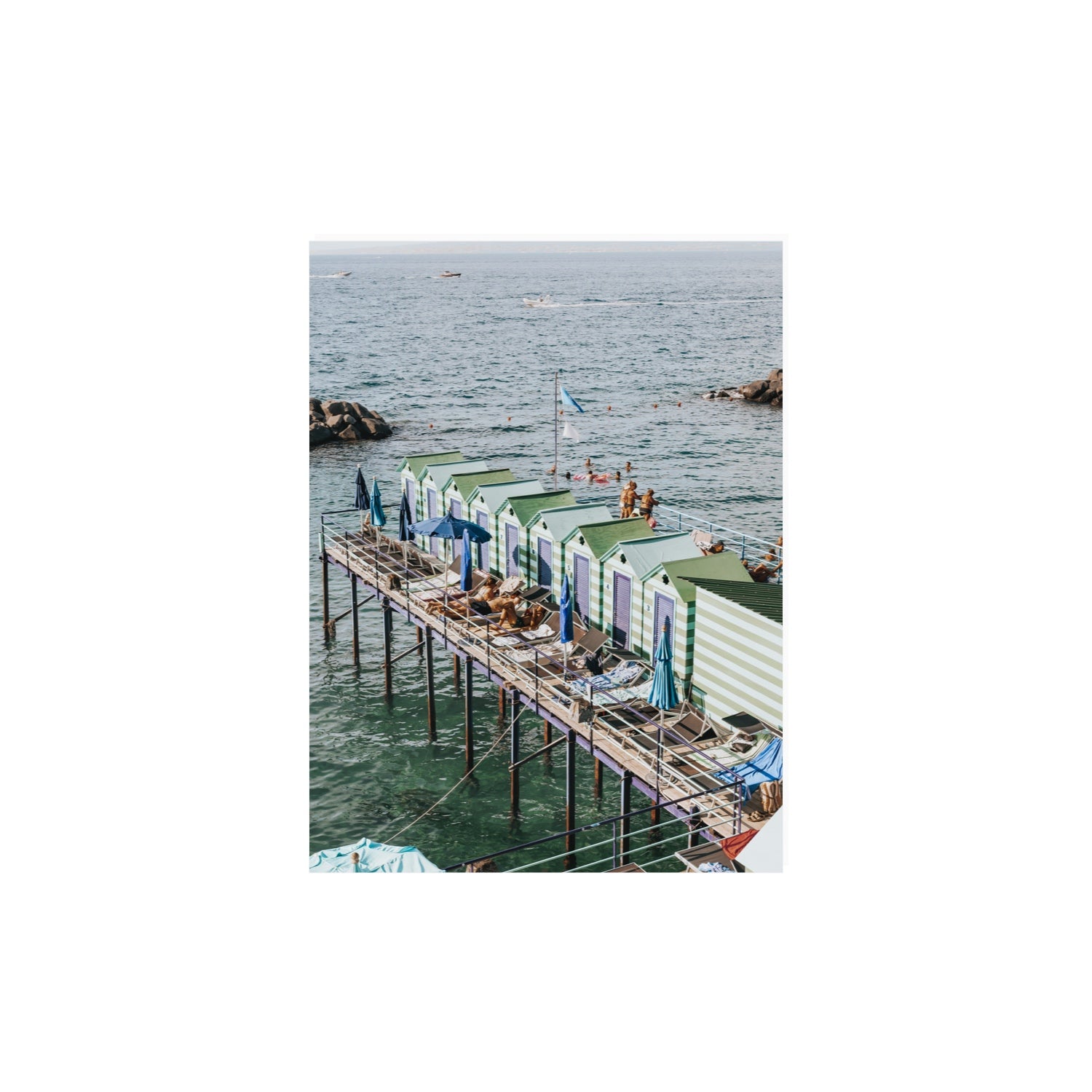 Cabine da Spiaggia fine art print, Sorrento, Italy, 12 x 16 in, Unframed, Fine Art Canvas