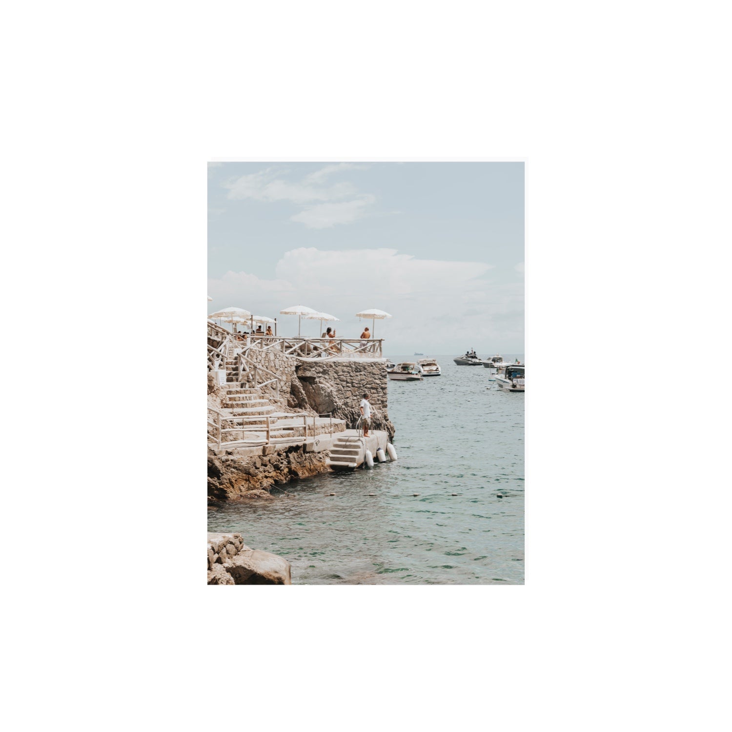 Pier Patrol fine art print, Nerano, Italy, 12 x 16 in, Unframed, Fine Art Canvas