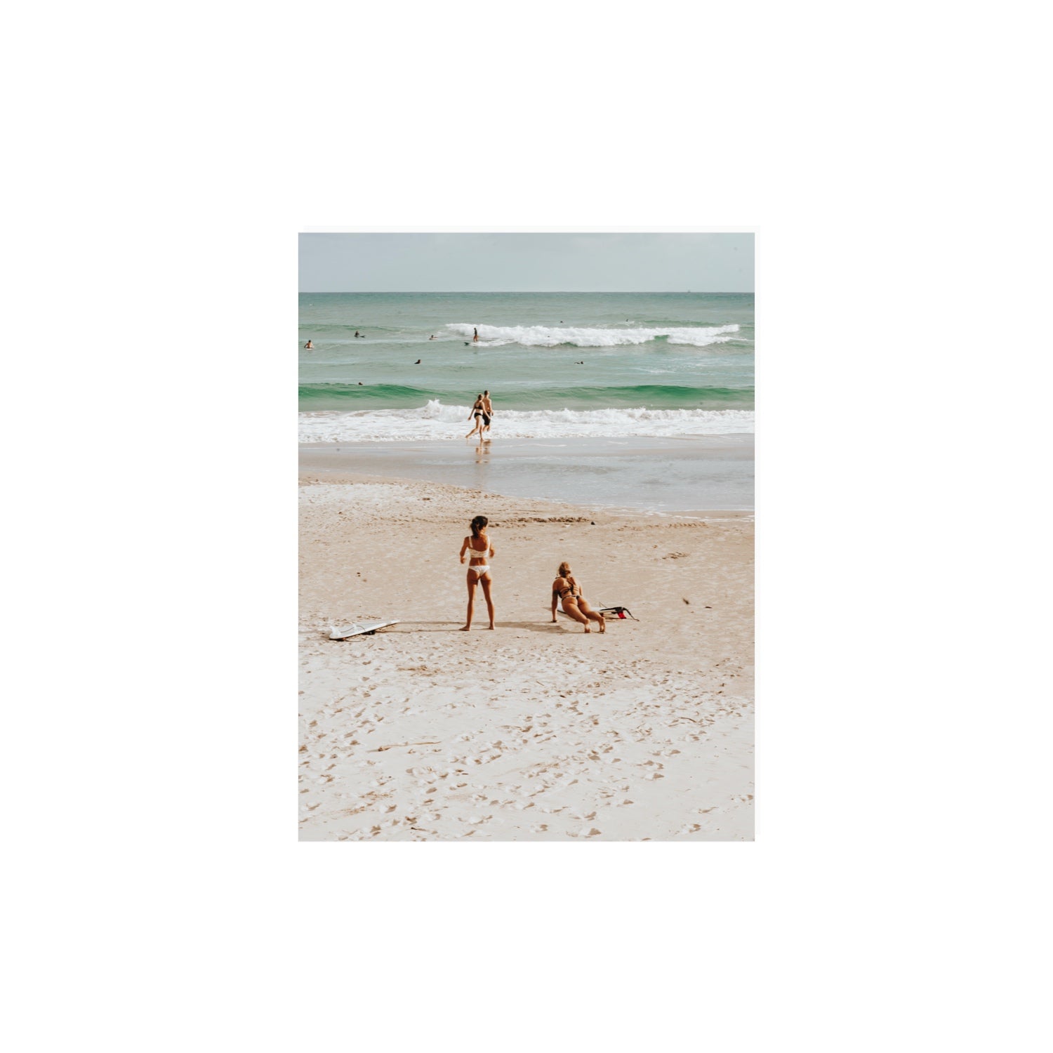 Gidget & Betty Byron Bay beach coastal wall art 12 x 16 in unframed fine art canvas
